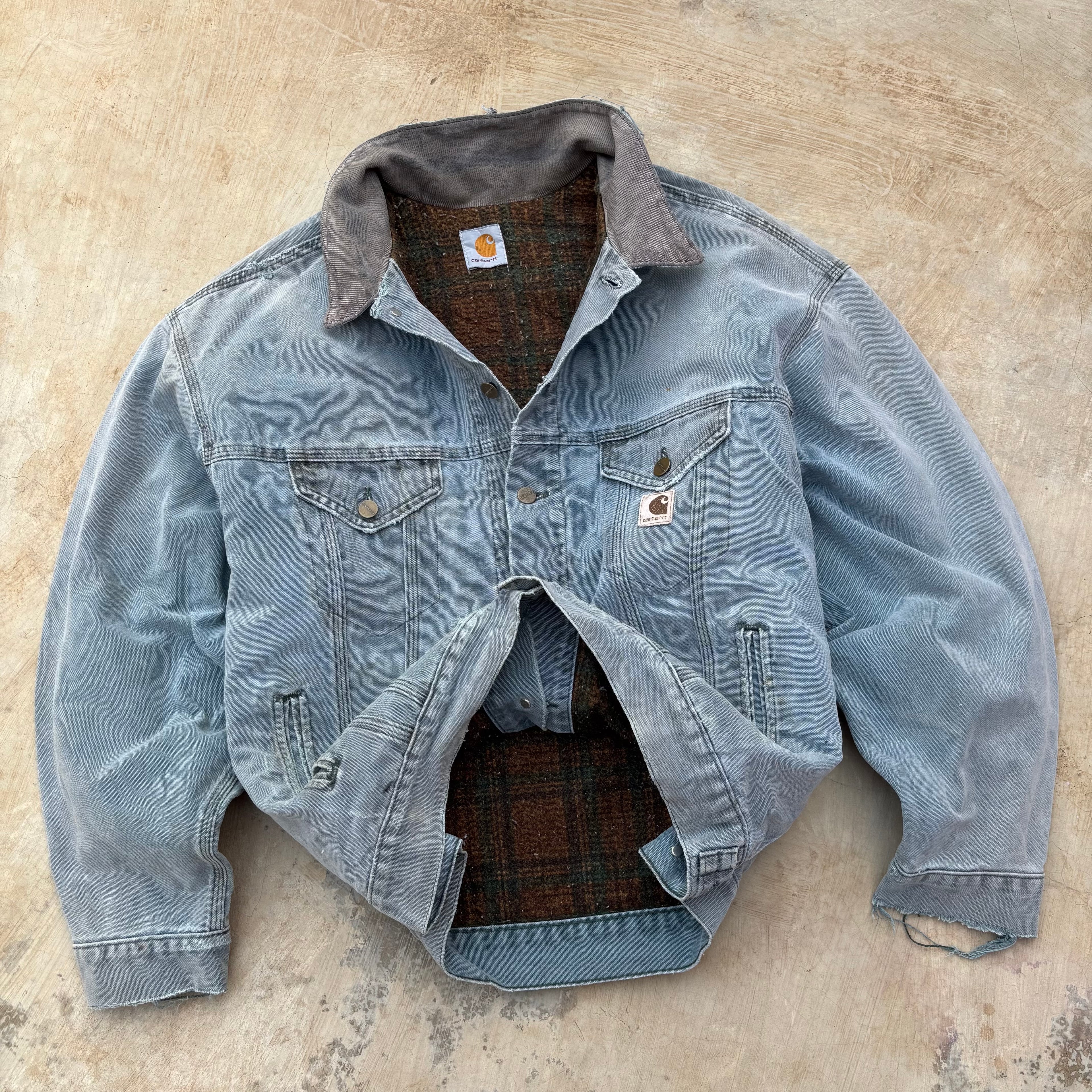 Vintage 90s Carhartt HTG Denim Trucker L/XL