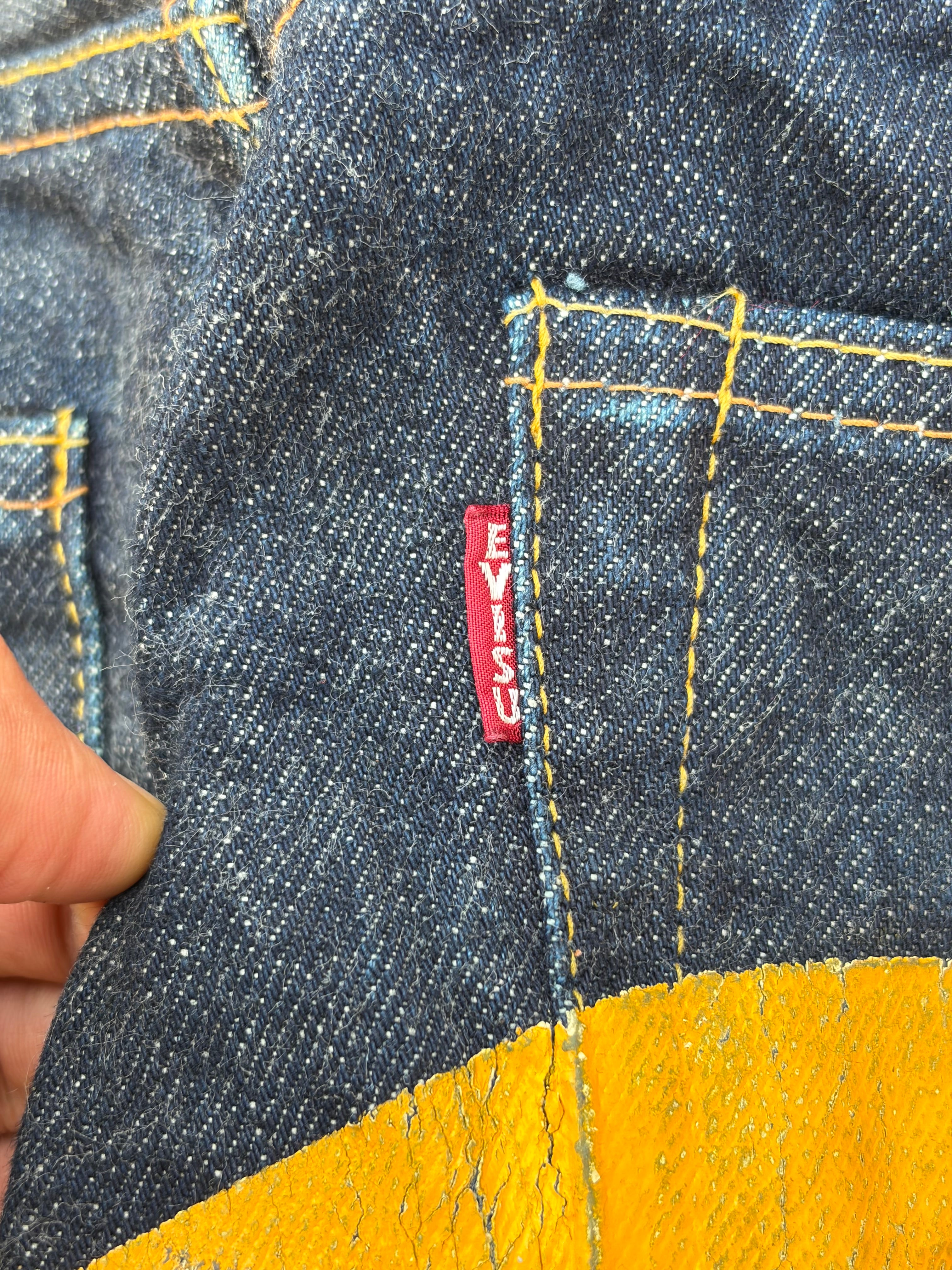 Vintage 00s Evisu Selvedge Denim Jeans Yellow Diacock 30