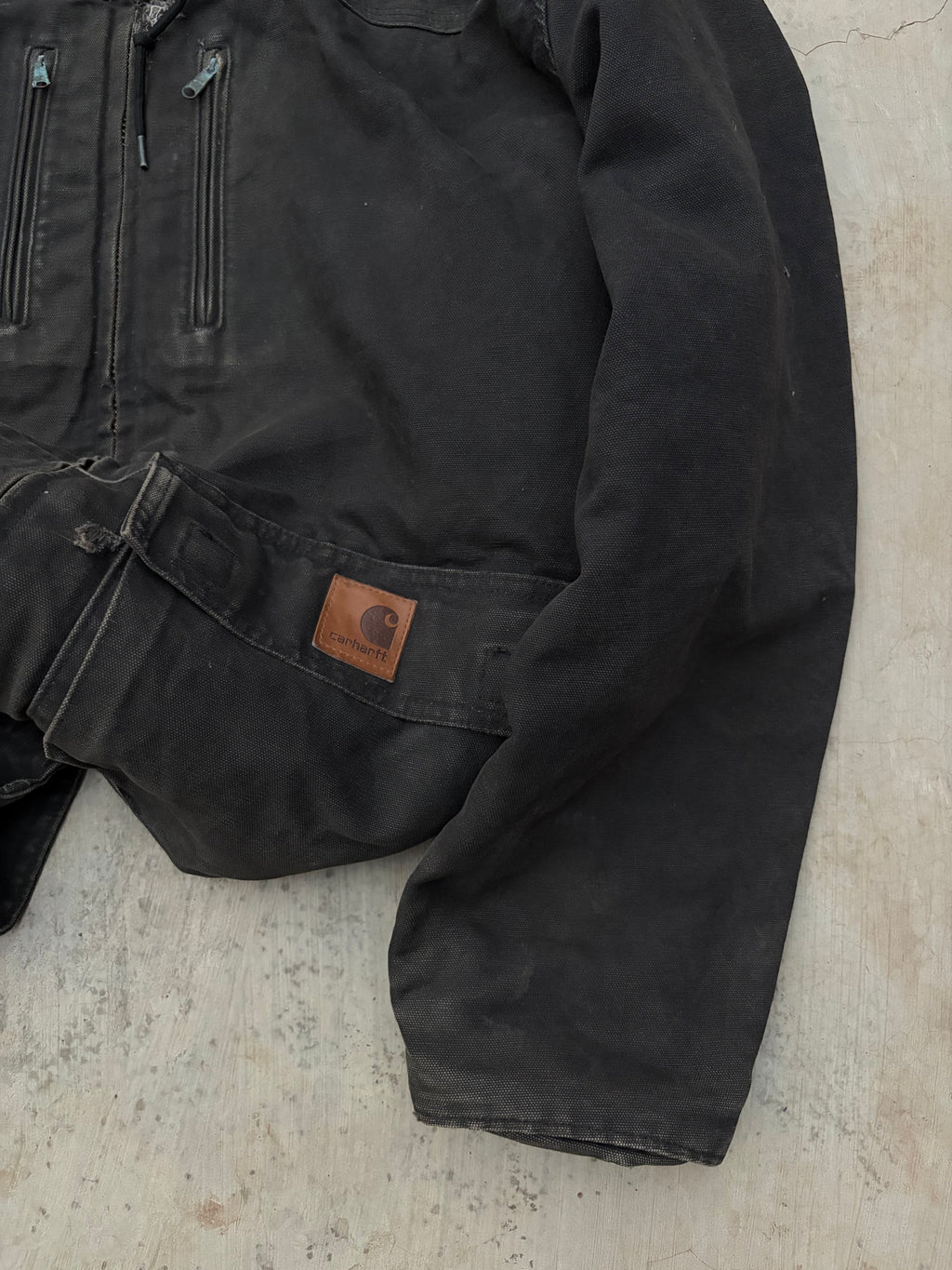 Vintage Distressed & Faded Carhartt Long Coat Jacket C95 XL