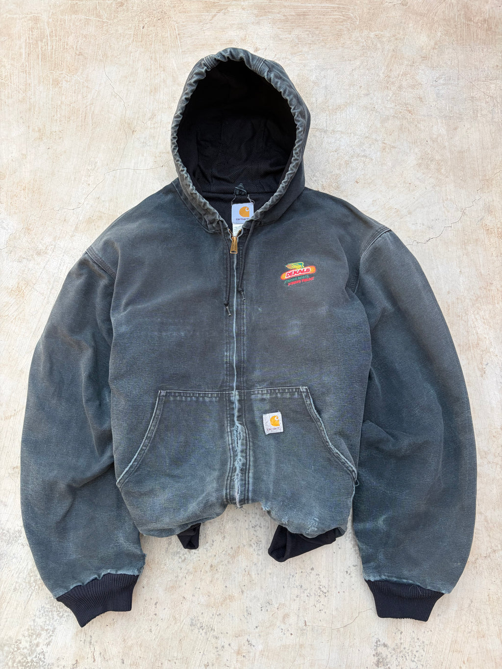 Vintage 00s Faded Carhartt Active Jacket J131 BLK XL