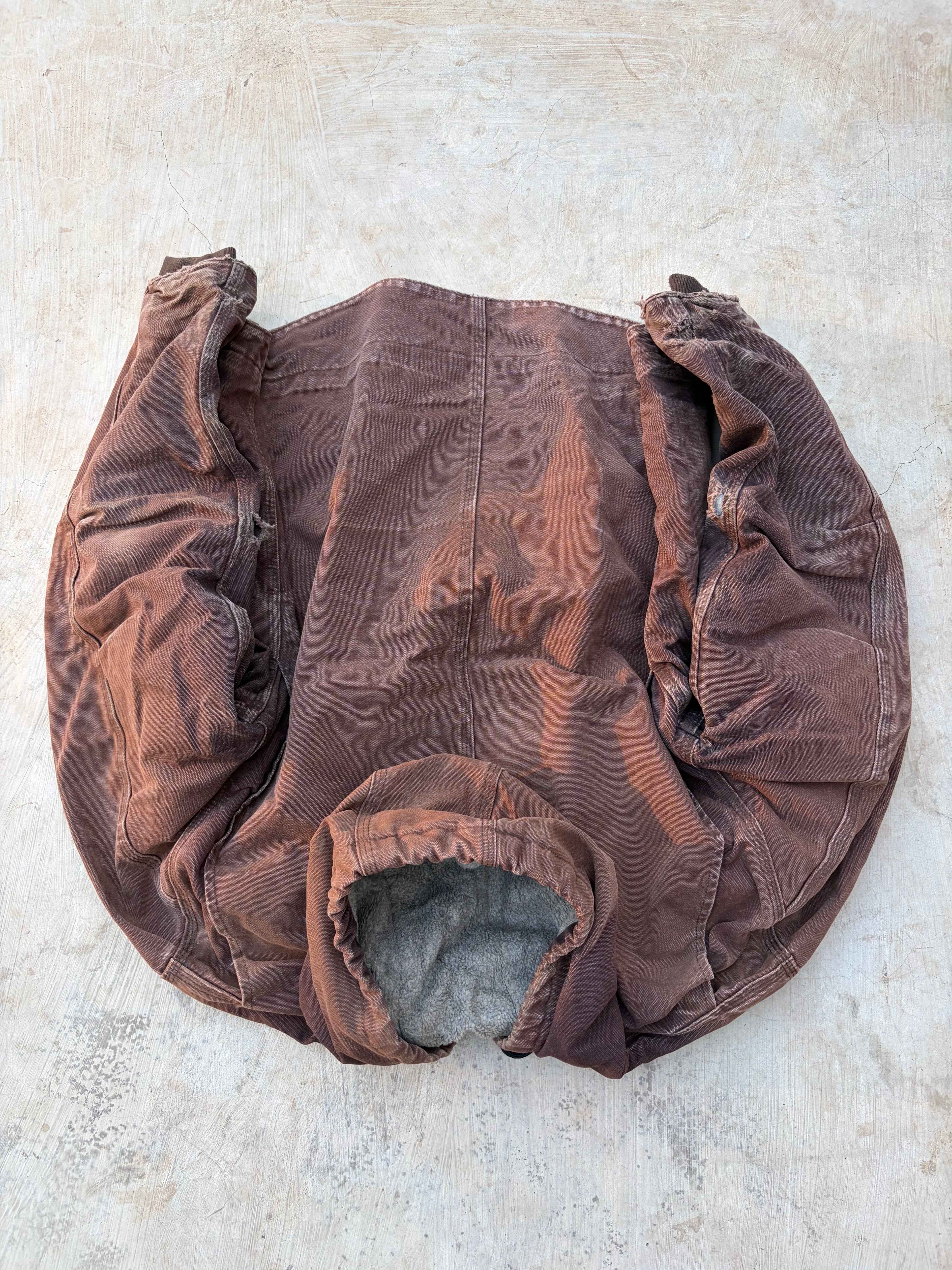 Vintage 00s Carhartt J141 DKD Active Jacket Brown Distressed USA Workwear L