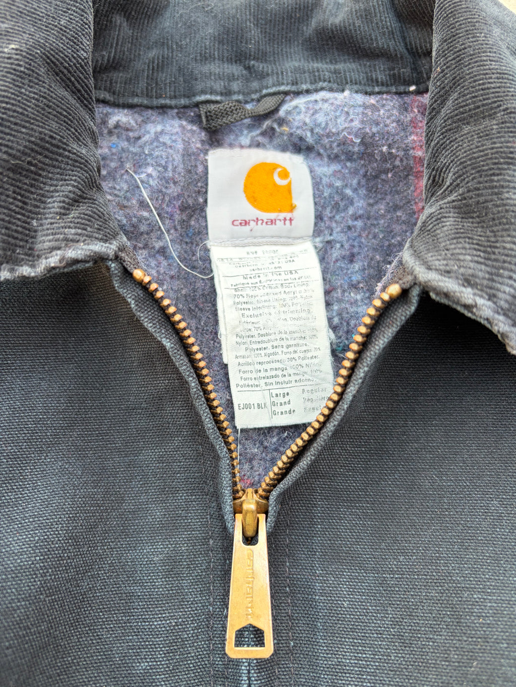 Vintage Sunfaded Carhartt Detroit Jacket EJ001 BLK L