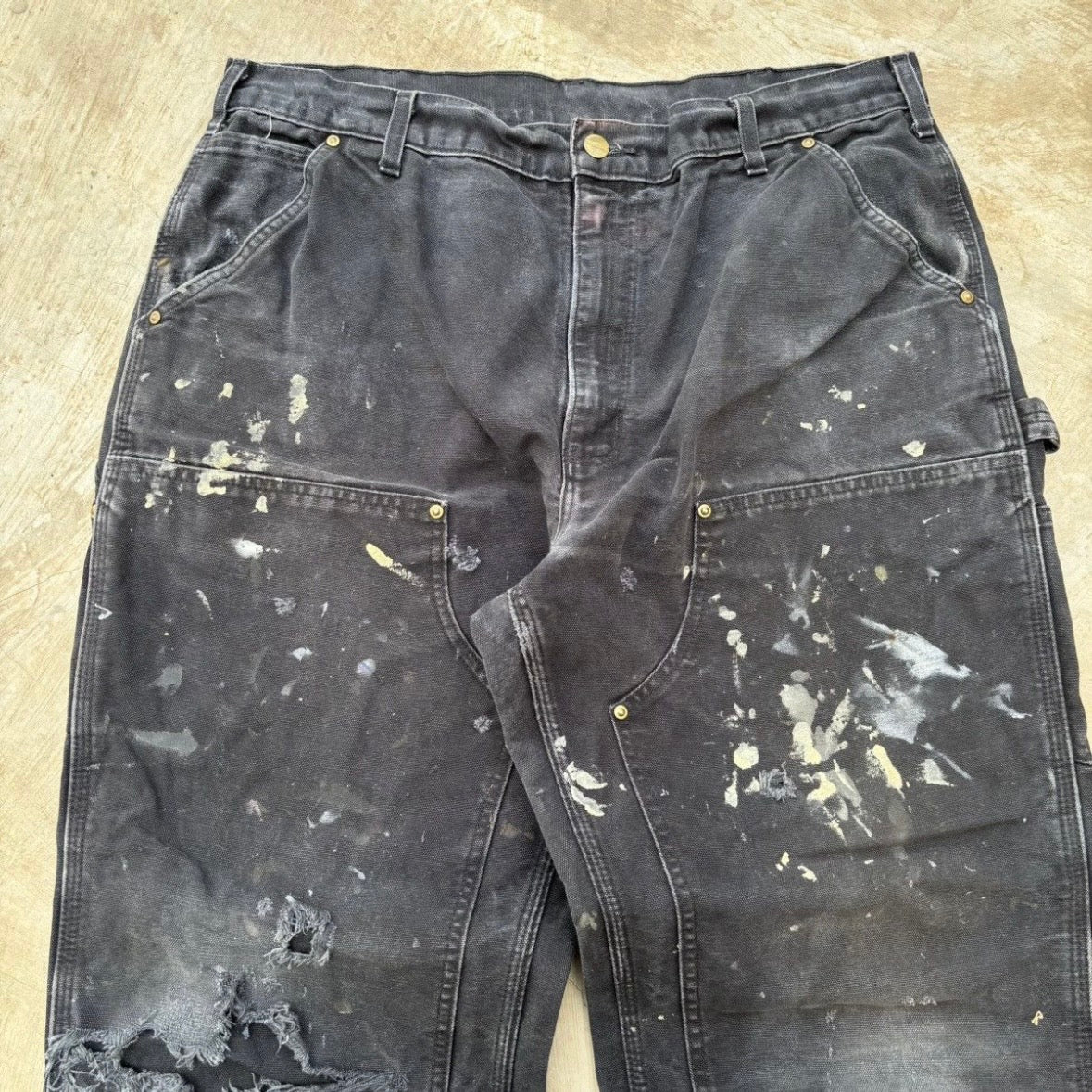 Vintage 00s Carhartt Double Knee Pant B01 BLK 38