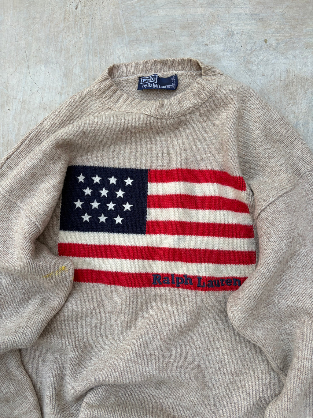 Vintage Polo Ralph Lauren American Flag Sweater M