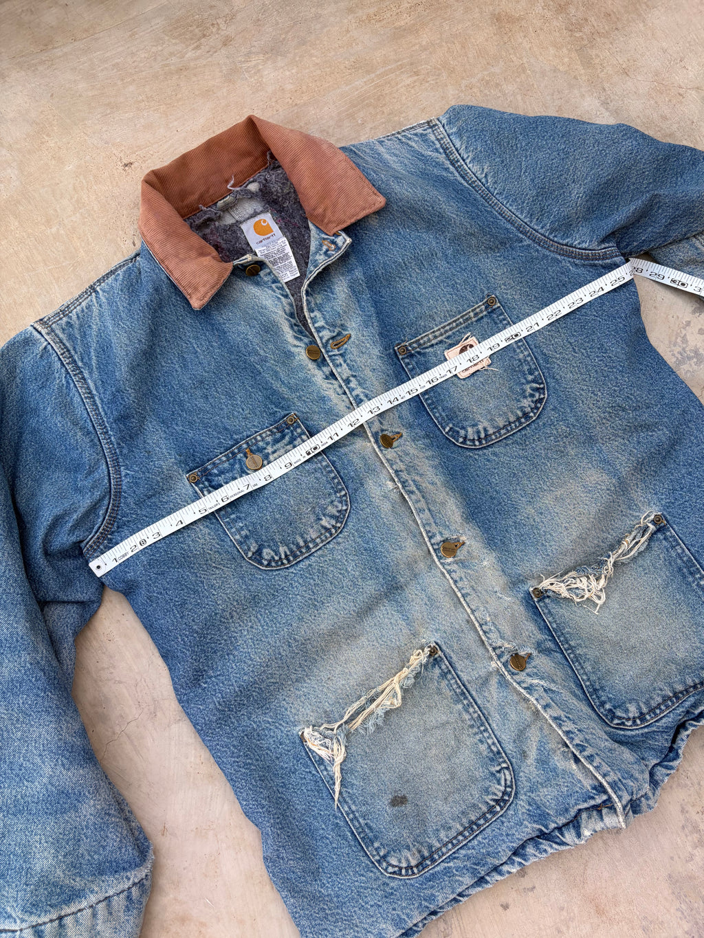 Vintage Carhartt Blanket-Lined Denim Chore Jacket L