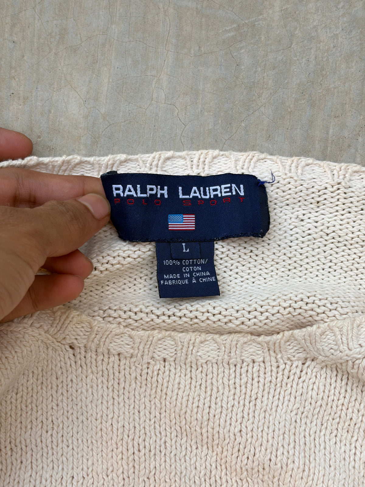 Rare 90s Vintage Ralph Lauren Polo Sport Polo Bear Golf Sweater L