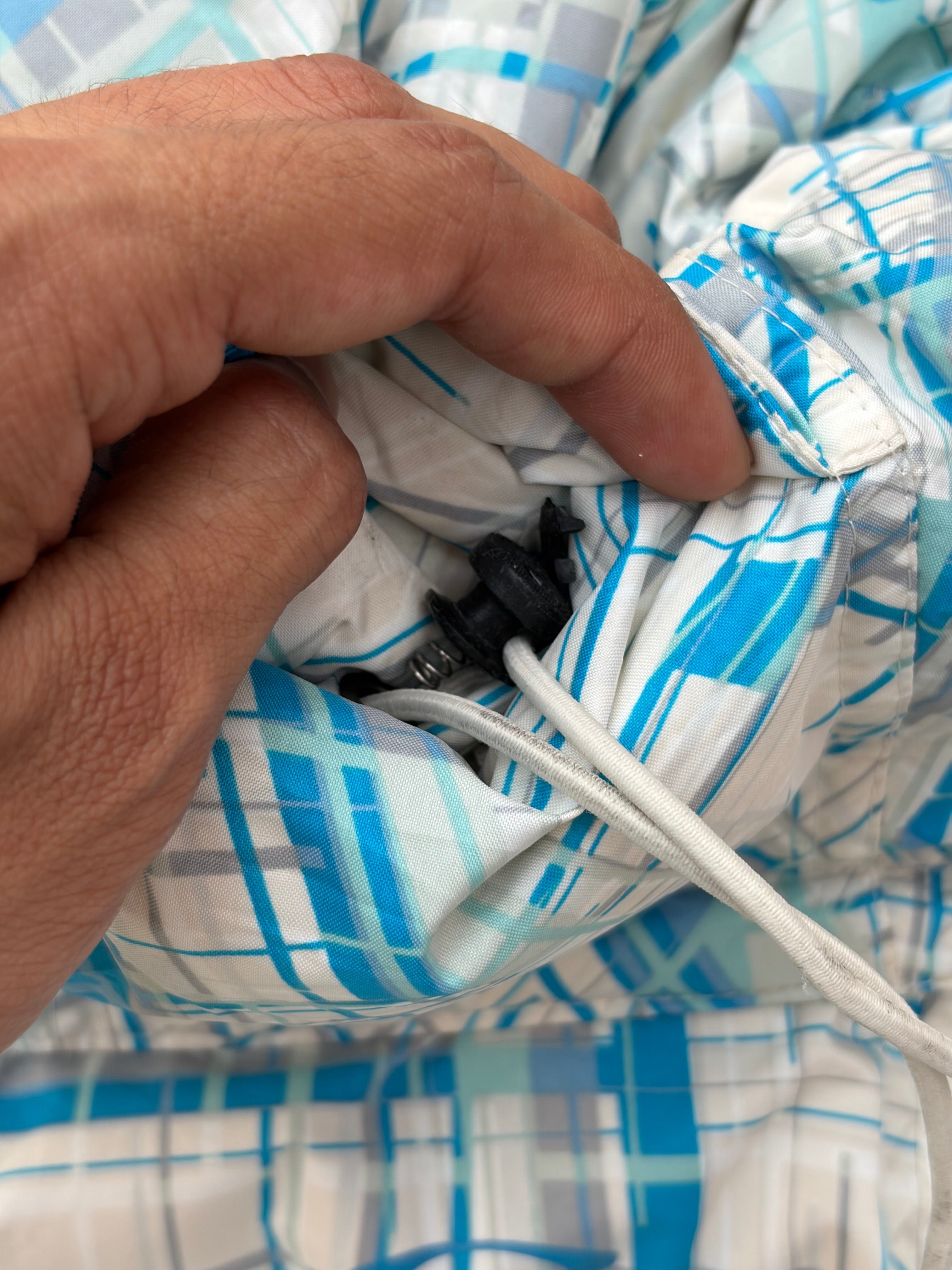 00s Oakley Down Blue Geometric Pattern Magnetic Closure Tech Jacket S/M