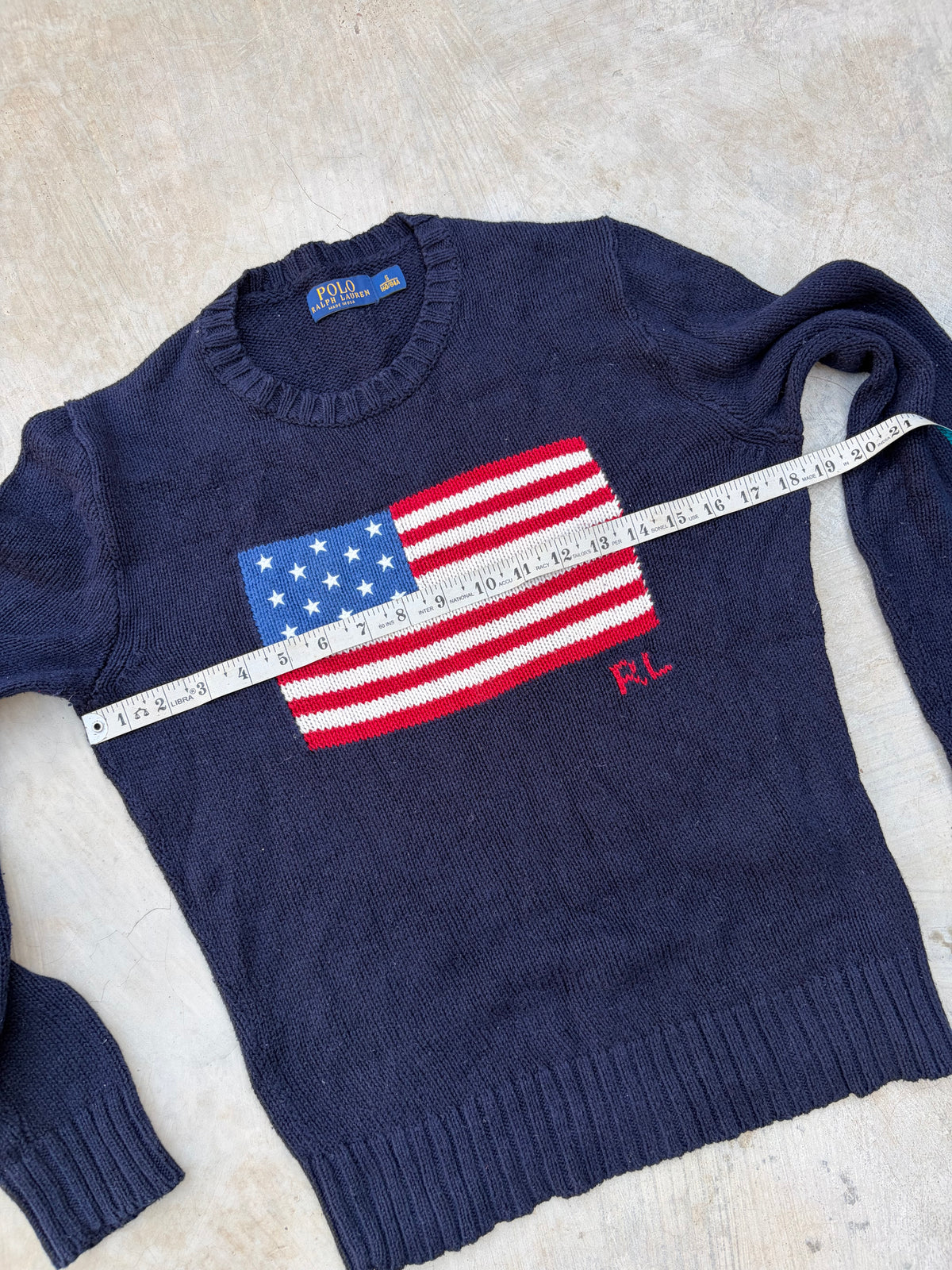 Vintage Polo Ralph Lauren American Flag Sweater – Made in USA M