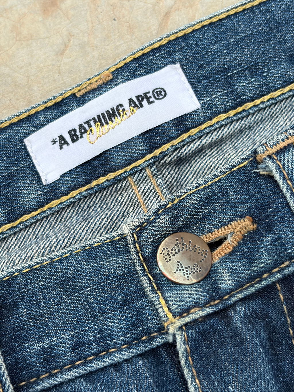 Vintage 00s Bape Nigo ASNKA Spellout Denim Jeans 34