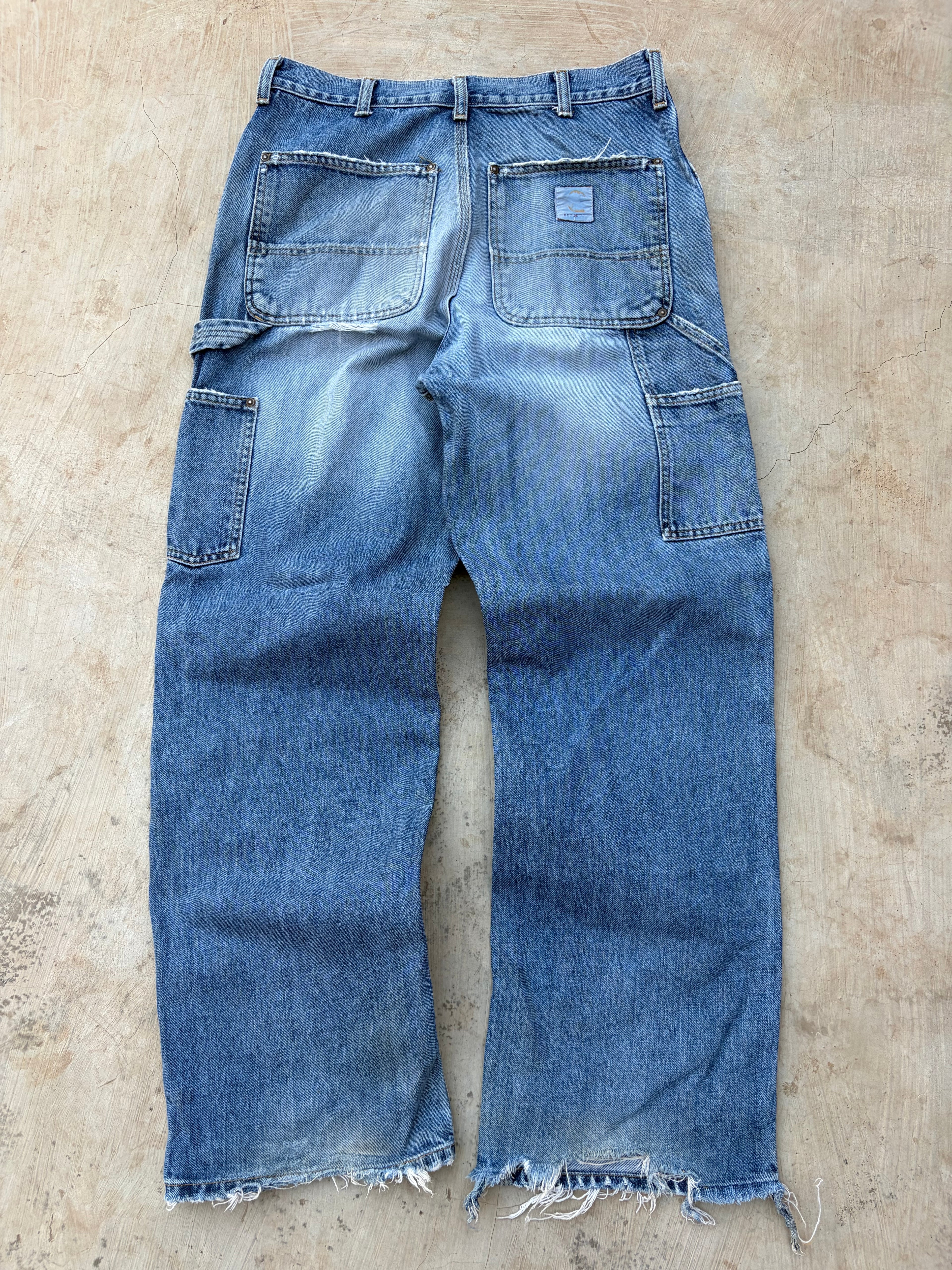 Vintage Carhartt Double Knee Carpenter Jeans Distressed Workwear Rare 32