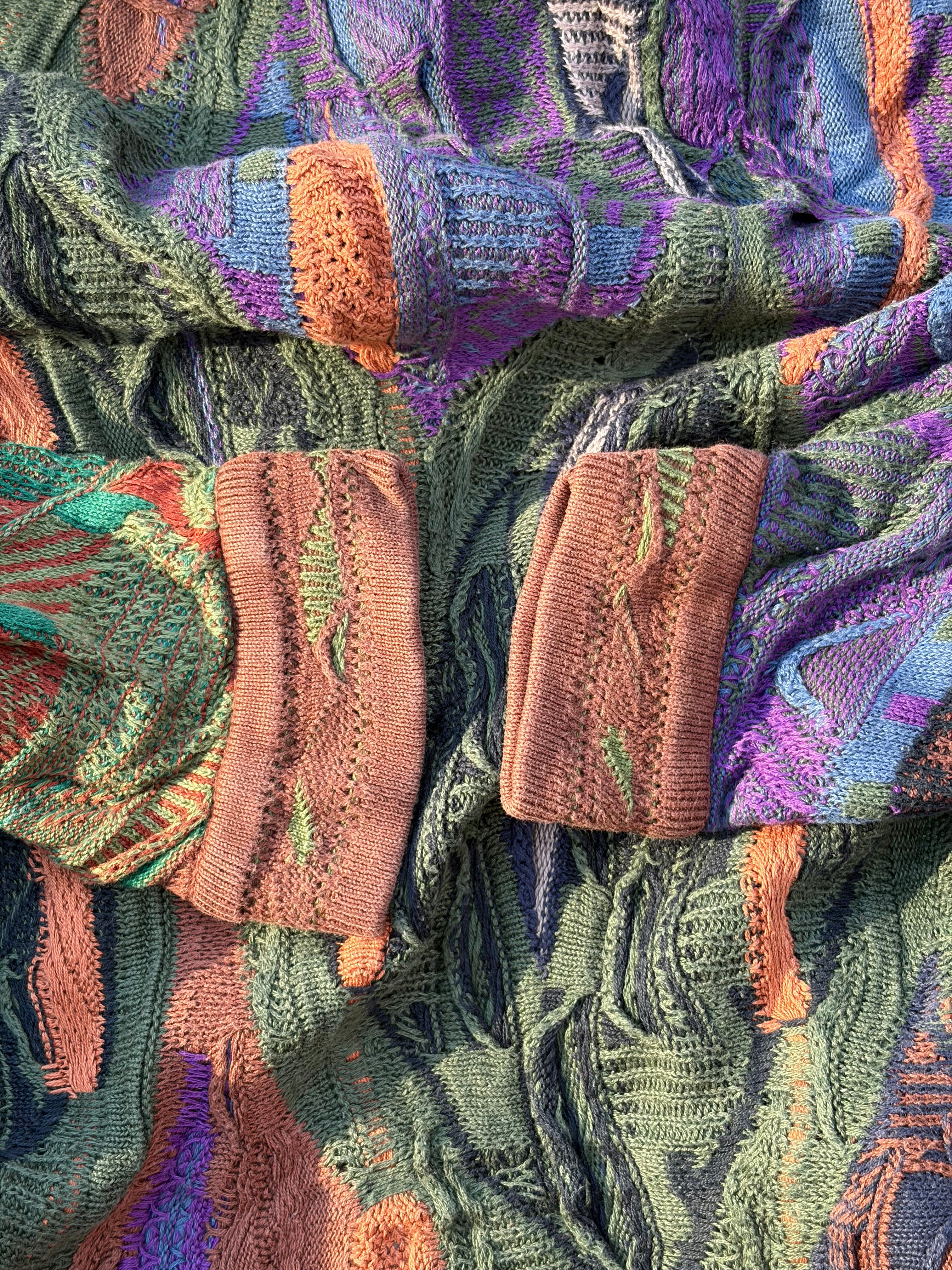 Vintage 90s COOGI Australia 3D Textured Knit Cardigan Size XL