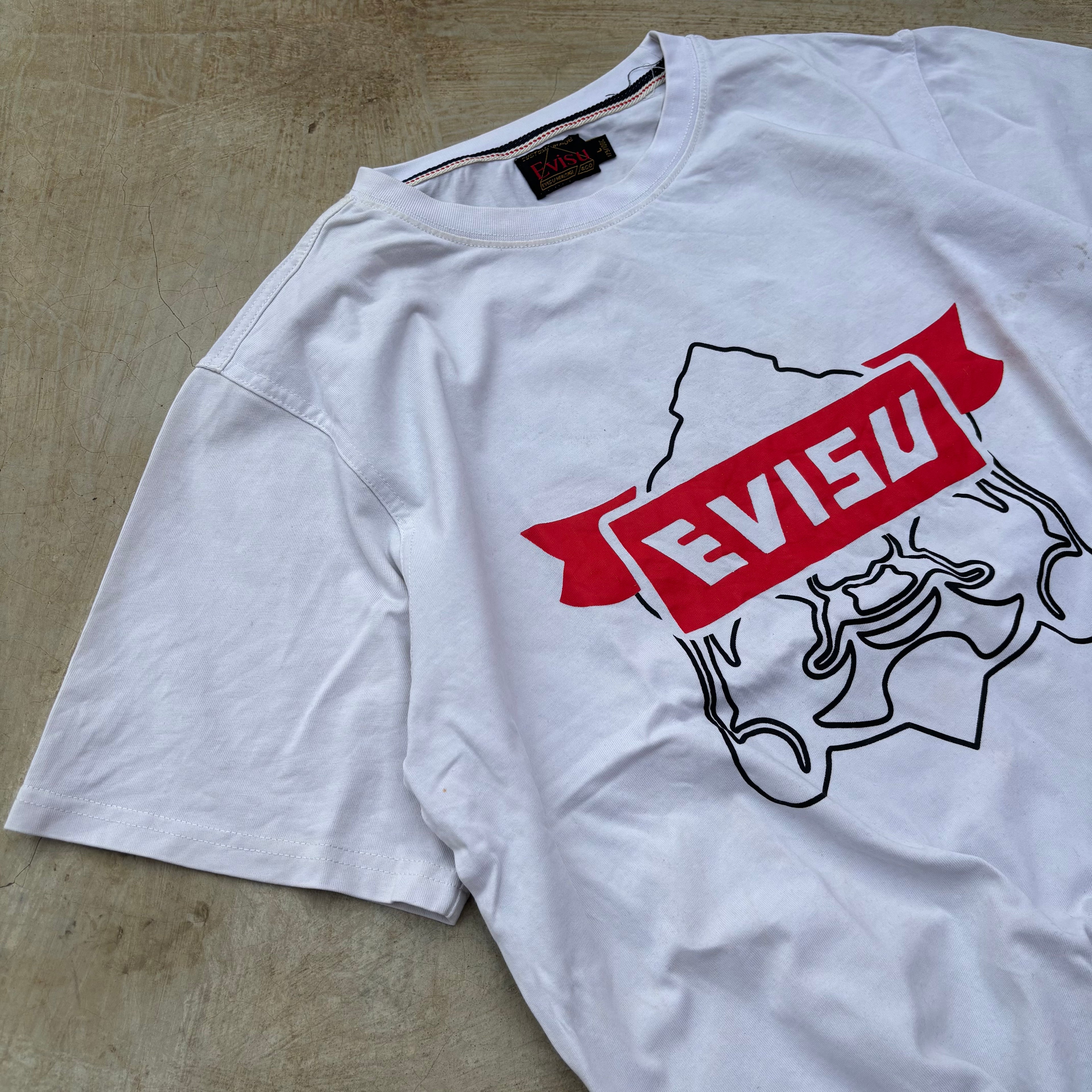 Vintage 00s Evisu GodHead Tee Selvedge M/L