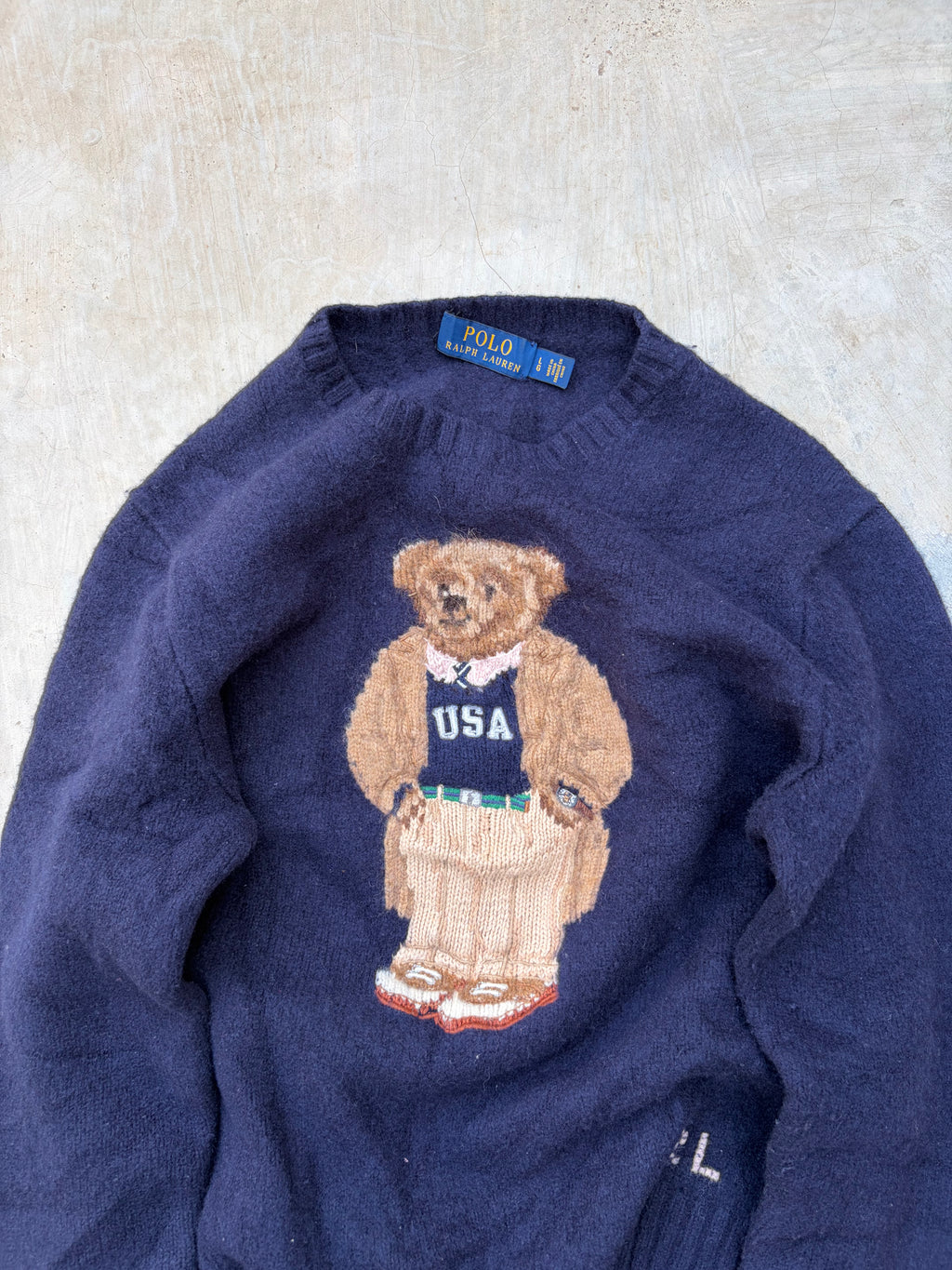 Vintage Polo Ralph Lauren Polo Bear USA Sweater S