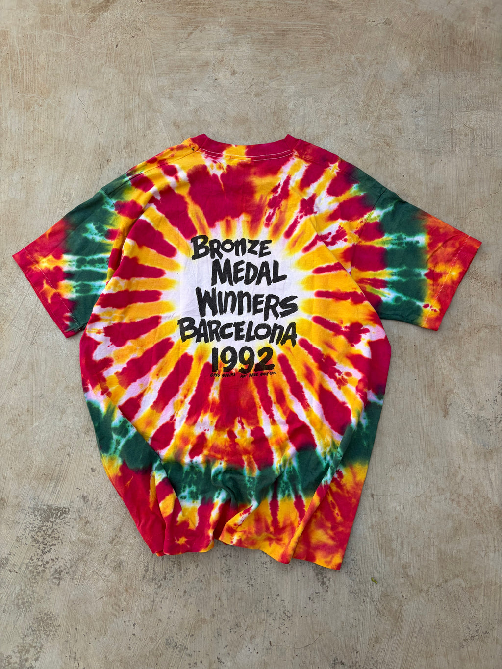 Vintage 1992 Lithuania Olympic Basketball Grateful Dead Tie-Dye Tshirt XL