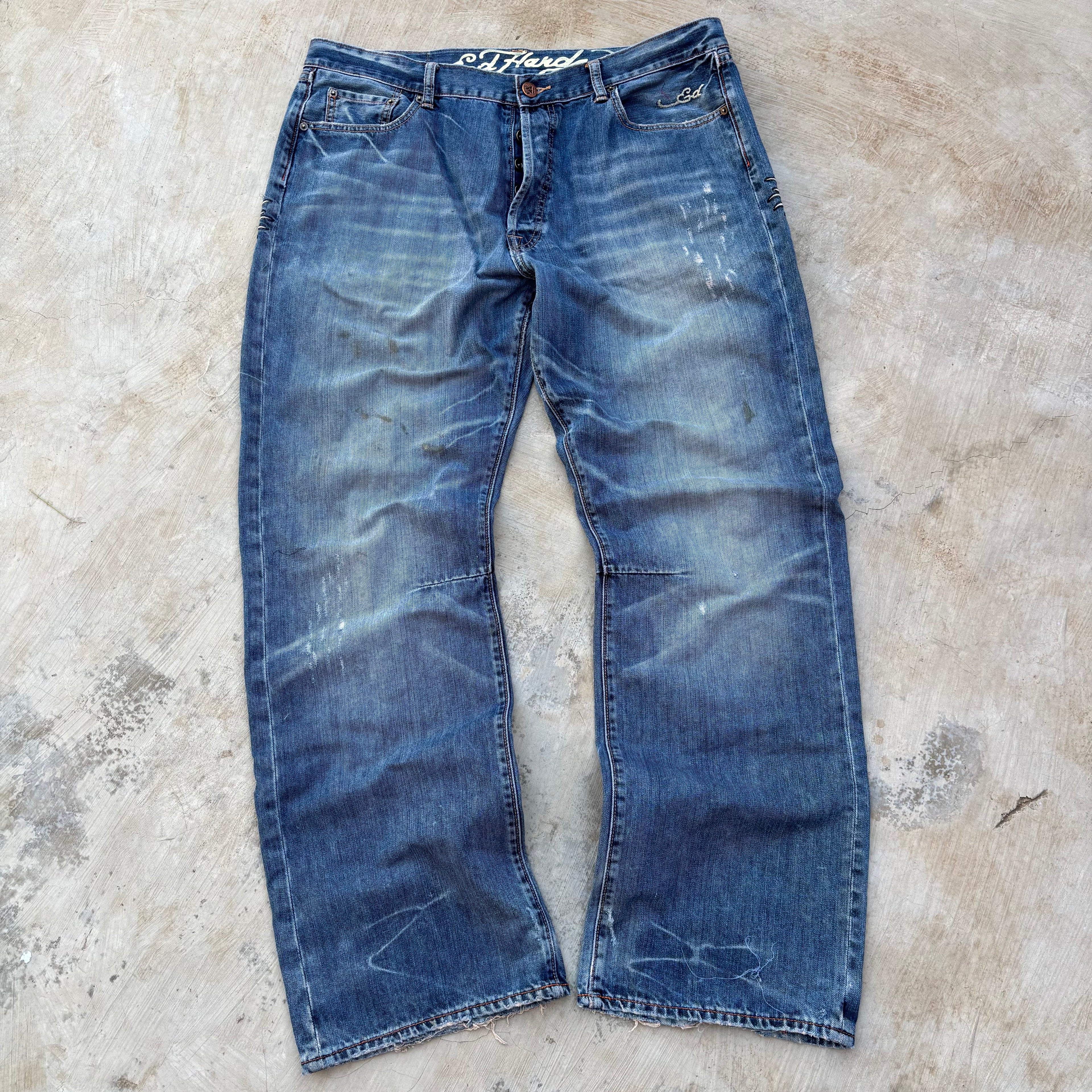 Vintage 00s Edhardy Spell Out Denim Jeans 40