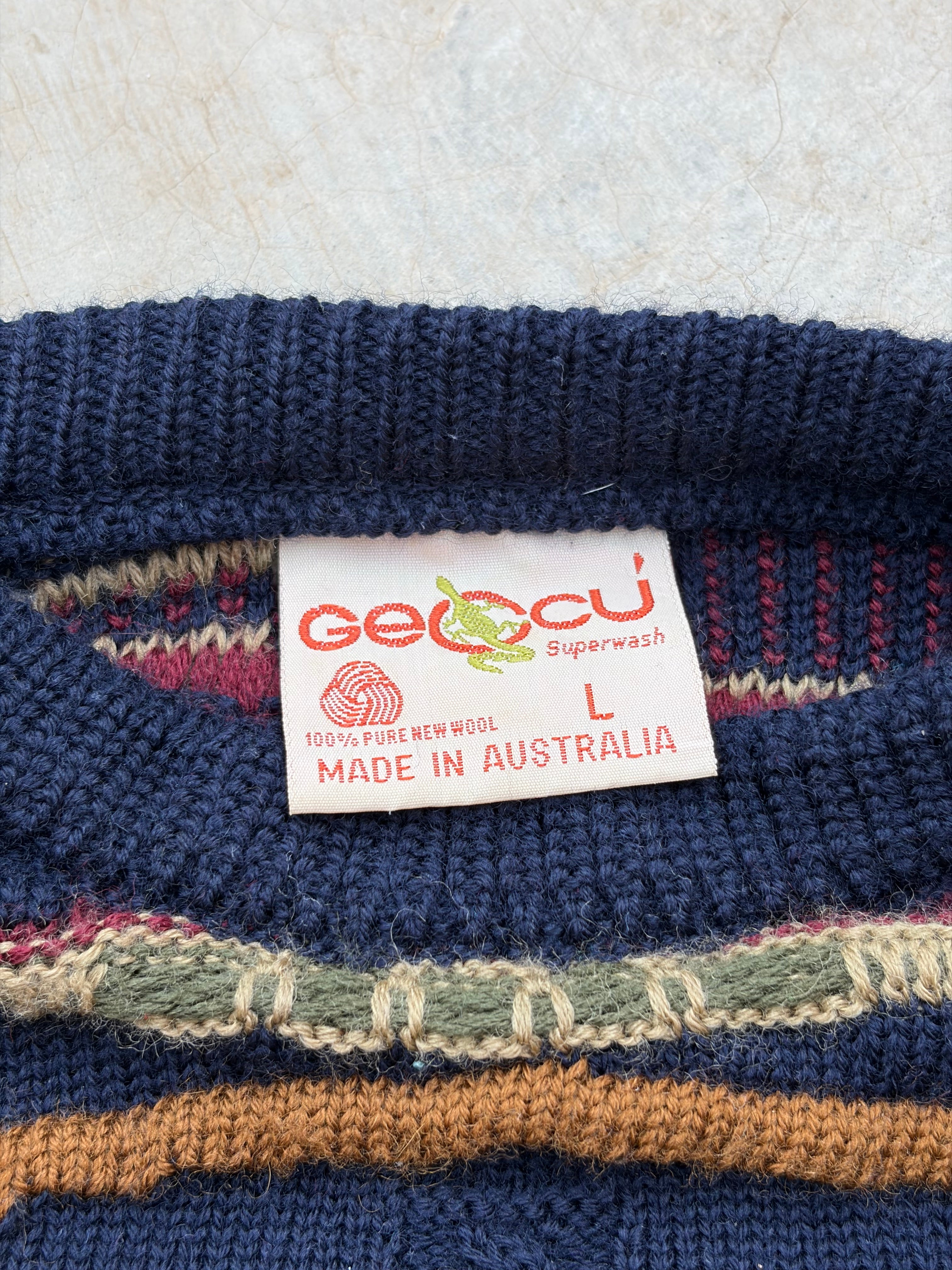 Vintage 90s Geccu Coogi Style Sweater L