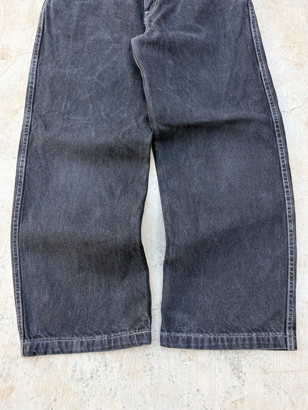 JNCO Jeans Vintage Black Denim Flame Logo Wide Leg Baggy Skater Y2k 28
