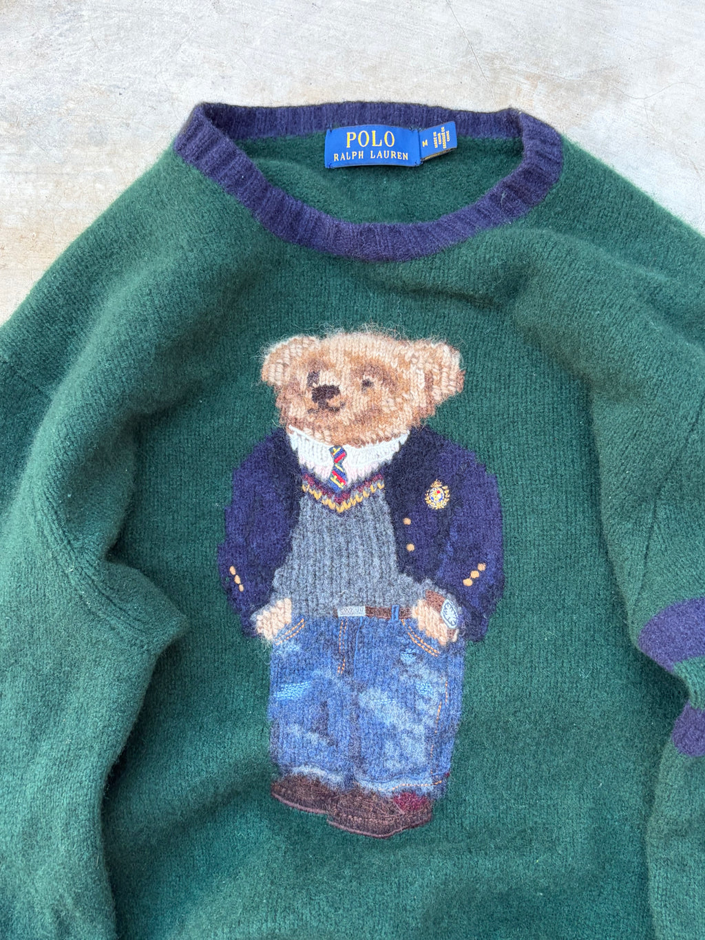 Vintage 90s Polo Ralph Lauren Bear Sweater Size S