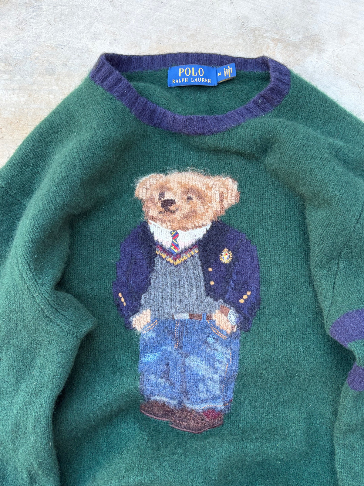 Vintage 90s Polo Ralph Lauren Bear Sweater Size S