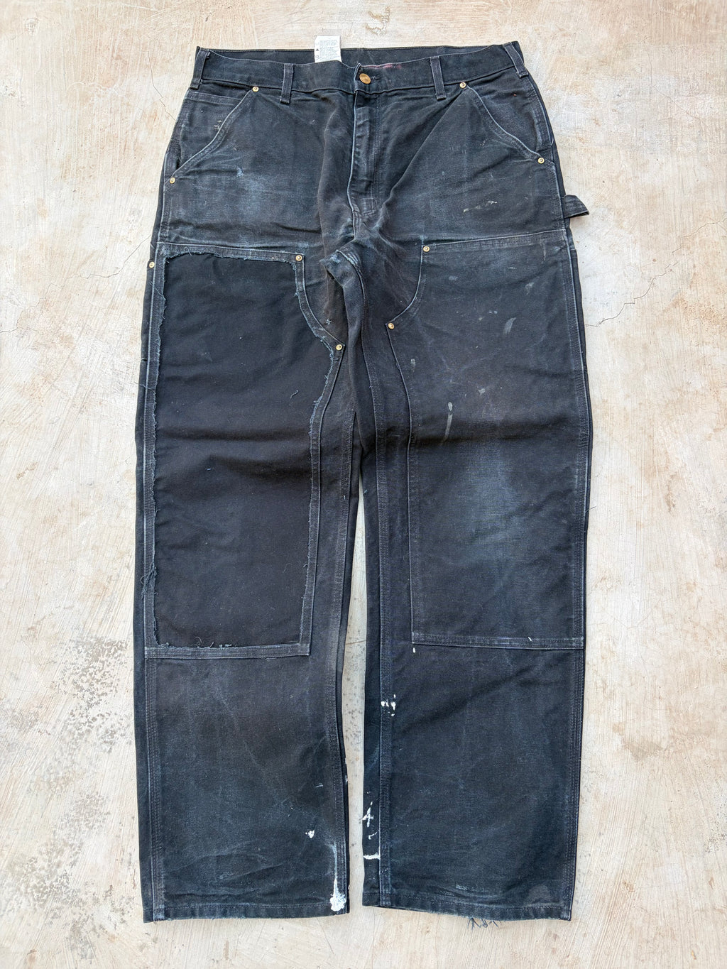 Vintage 00s Carhartt Double Knee Pant Black Faded 36