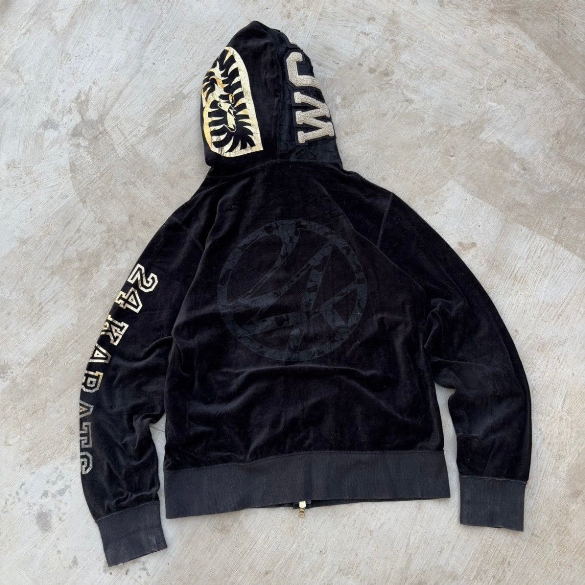Vintage Bape 24 Karat Full Zip Shark Hoodie L