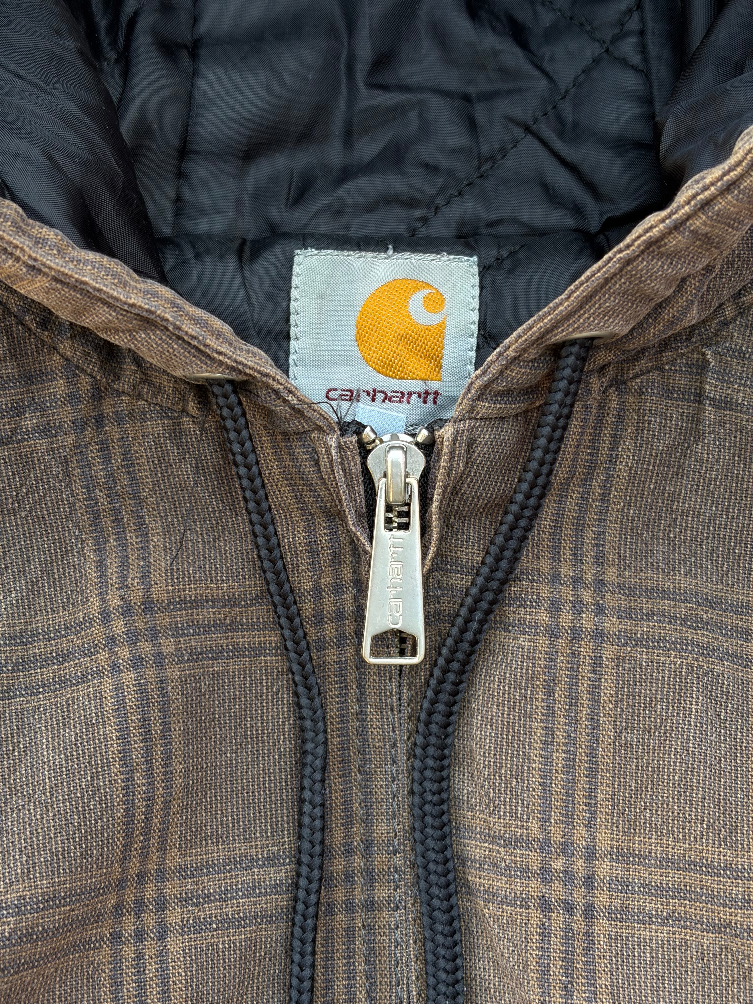 Vintage 00s Sunfaded Carhartt Plaid Active Jacket M
