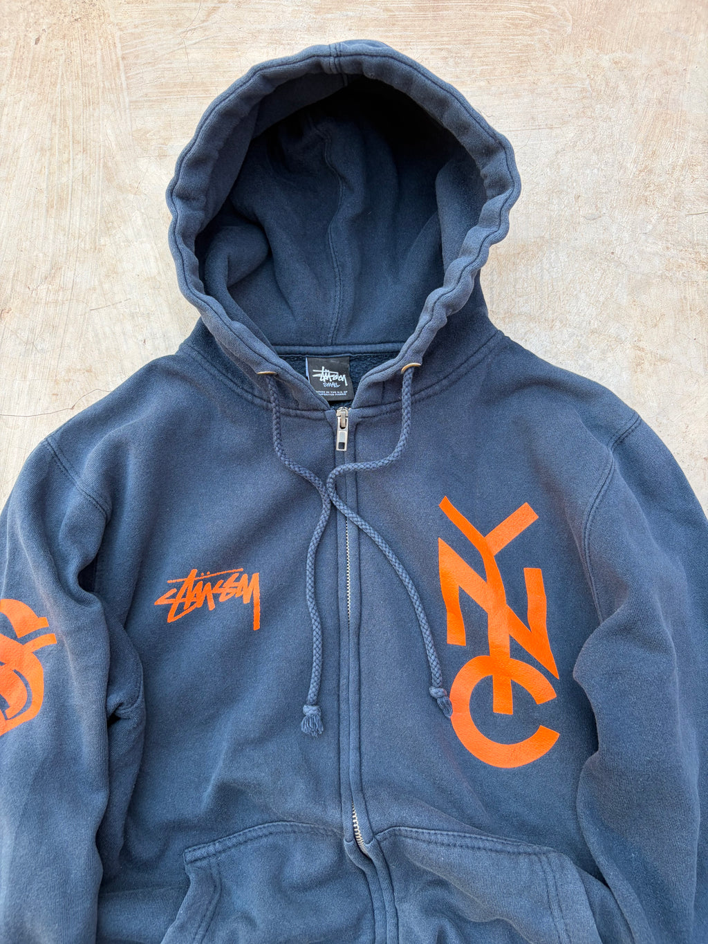 Vintage 2000s Stussy Athletics NYC Zip Hoodie S