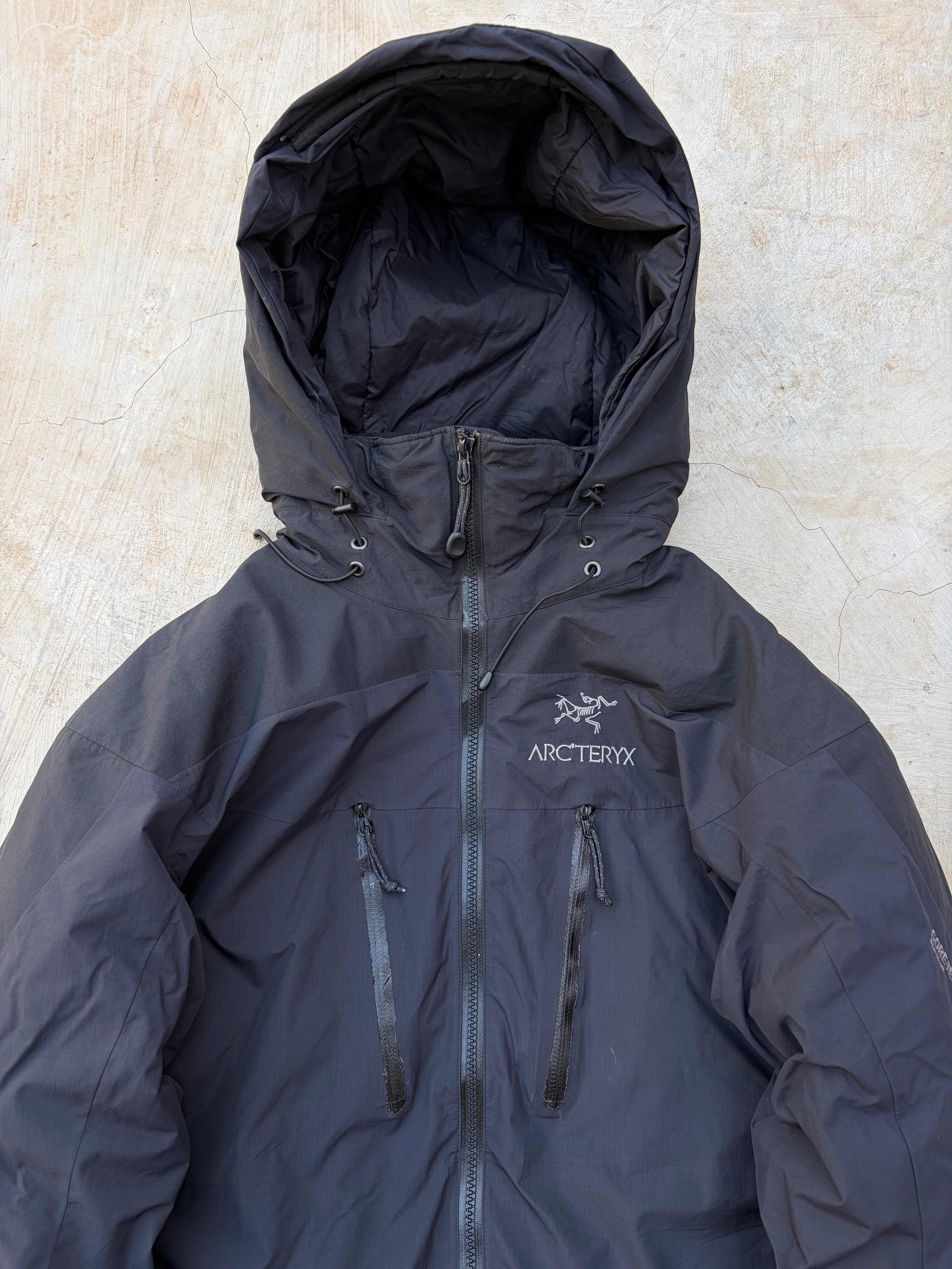 Vintage 00s Arc’teryx Fission SV GoreTex Pro Jacket Black Technical Shell S/M