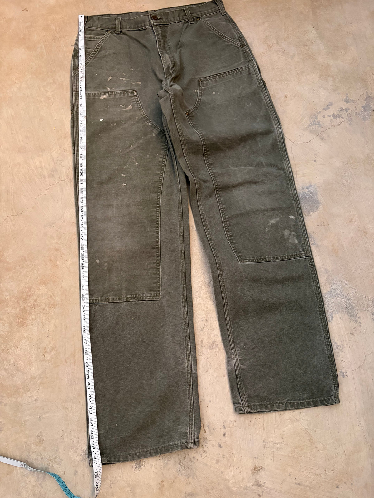 Vintage Painted & Faded Carhartt Double Knee Mos 34