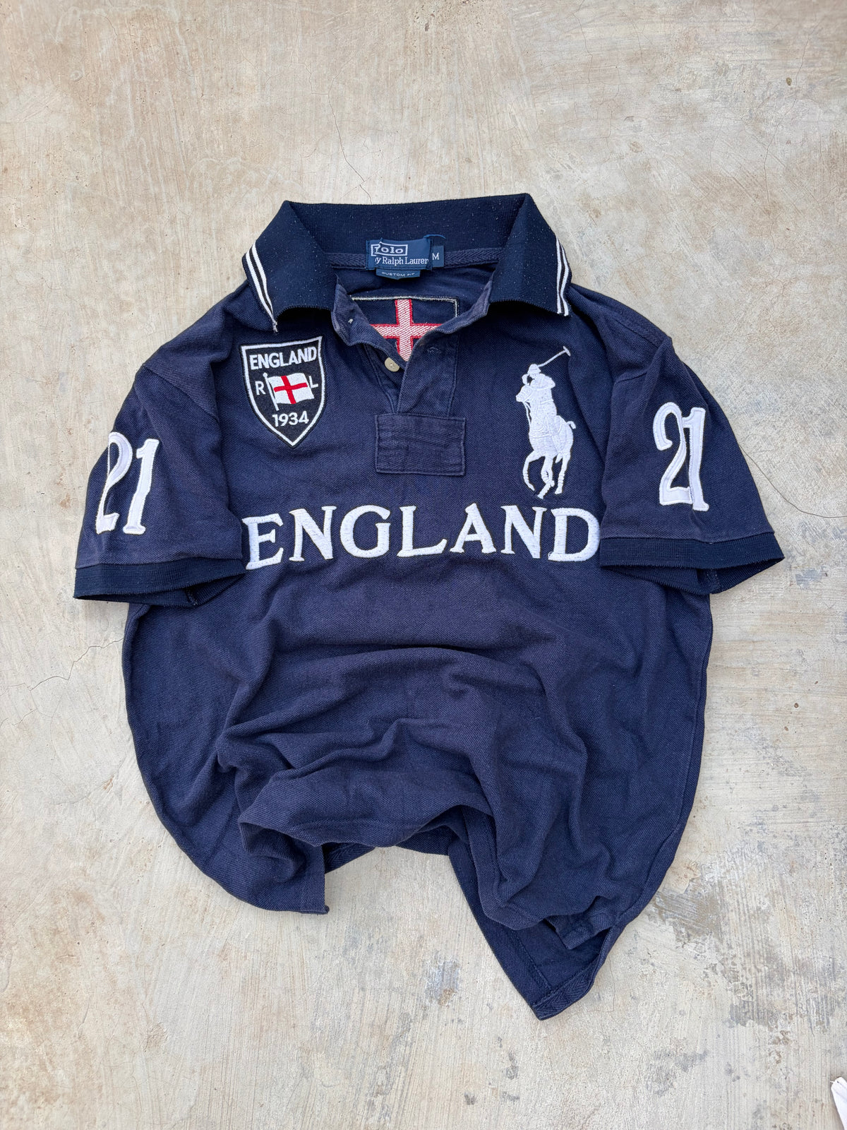Vintage Polo Ralph Lauren England 21 Big Pony Polo Shirt S