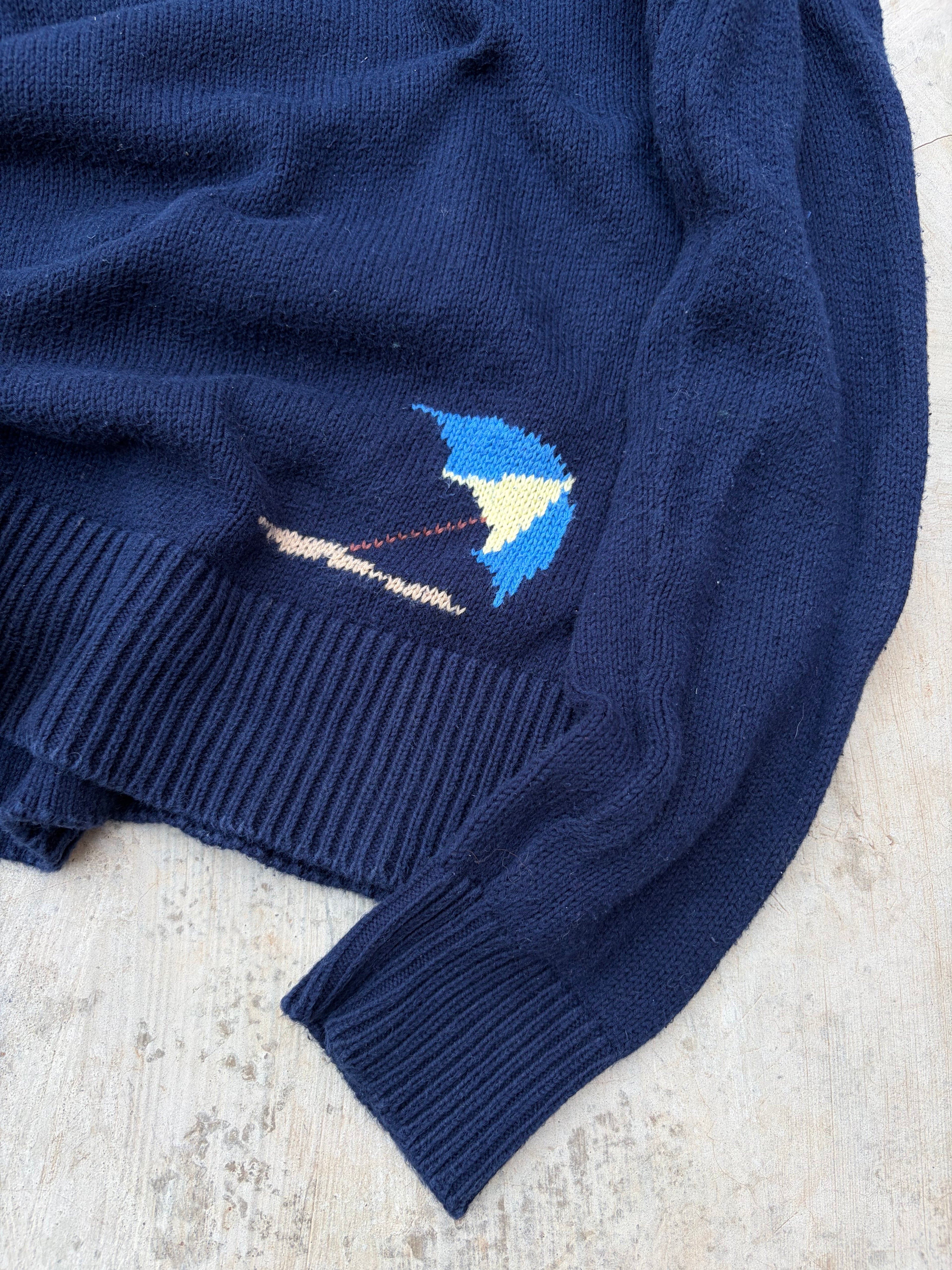 Vintage 00s Polo Ralph Lauren Nautical rolled neck knit sweater M