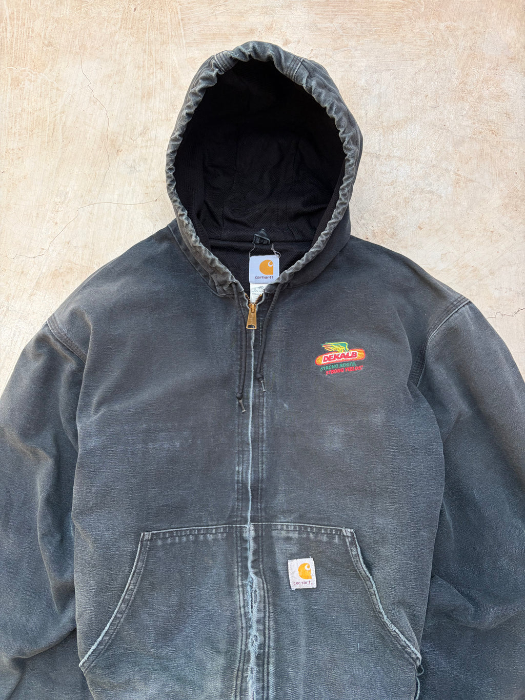 Vintage 00s Faded Carhartt Active Jacket J131 BLK XL