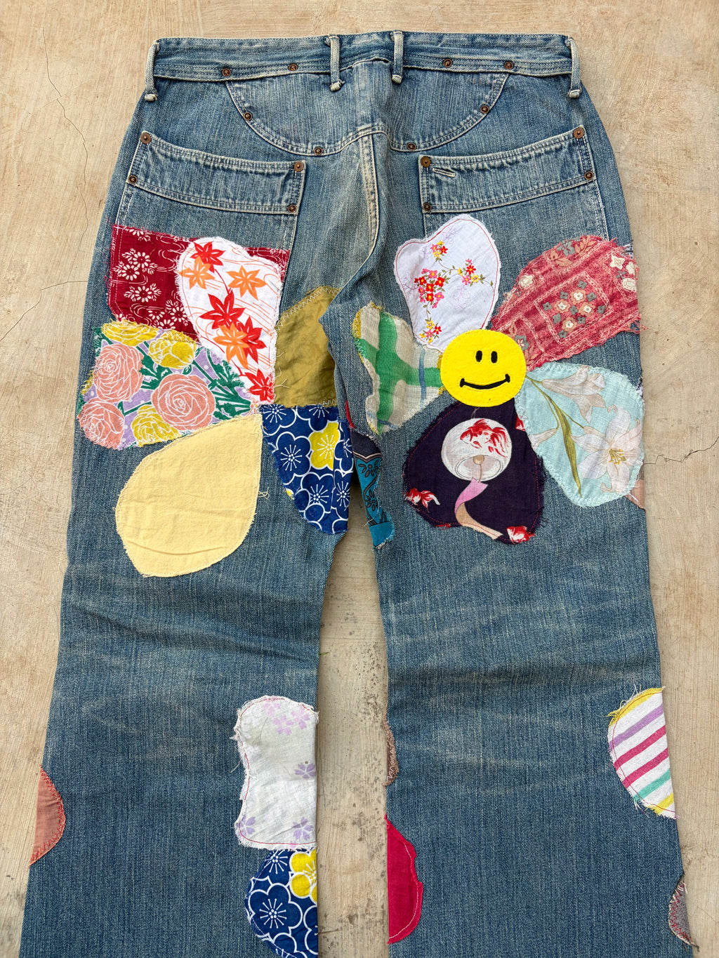 Archive 00s Kapital Kiro Hirata Patchwork Boro Flared Denim Jeans 32