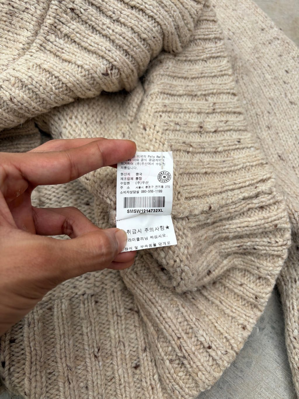 Vintage 90s Polo Ralph Lauren Alpaca Wool Quarter-Zip Knit Sweater M/L