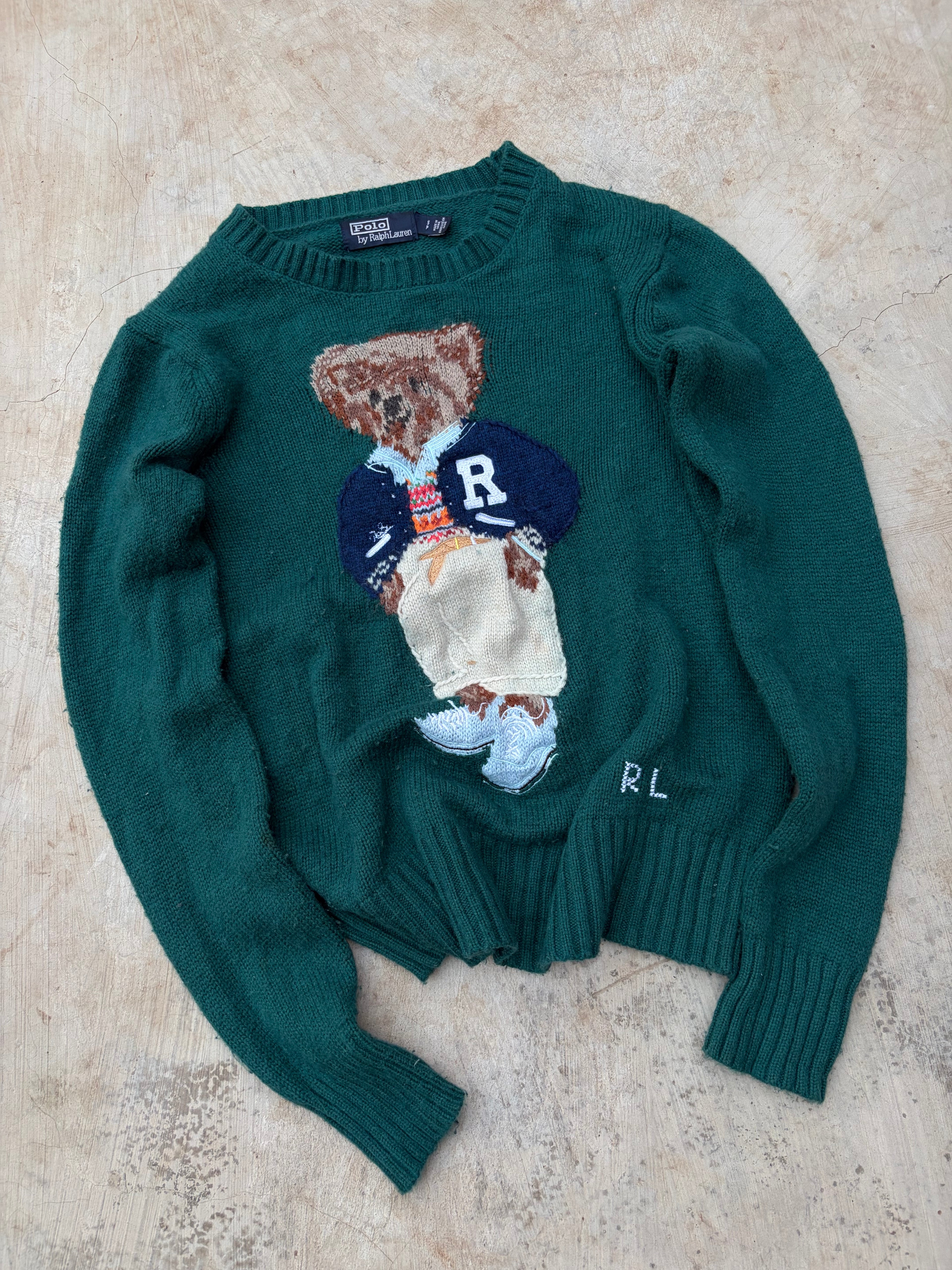 Vintage 00s Polo Ralph Lauren Bear Knit Sweater S