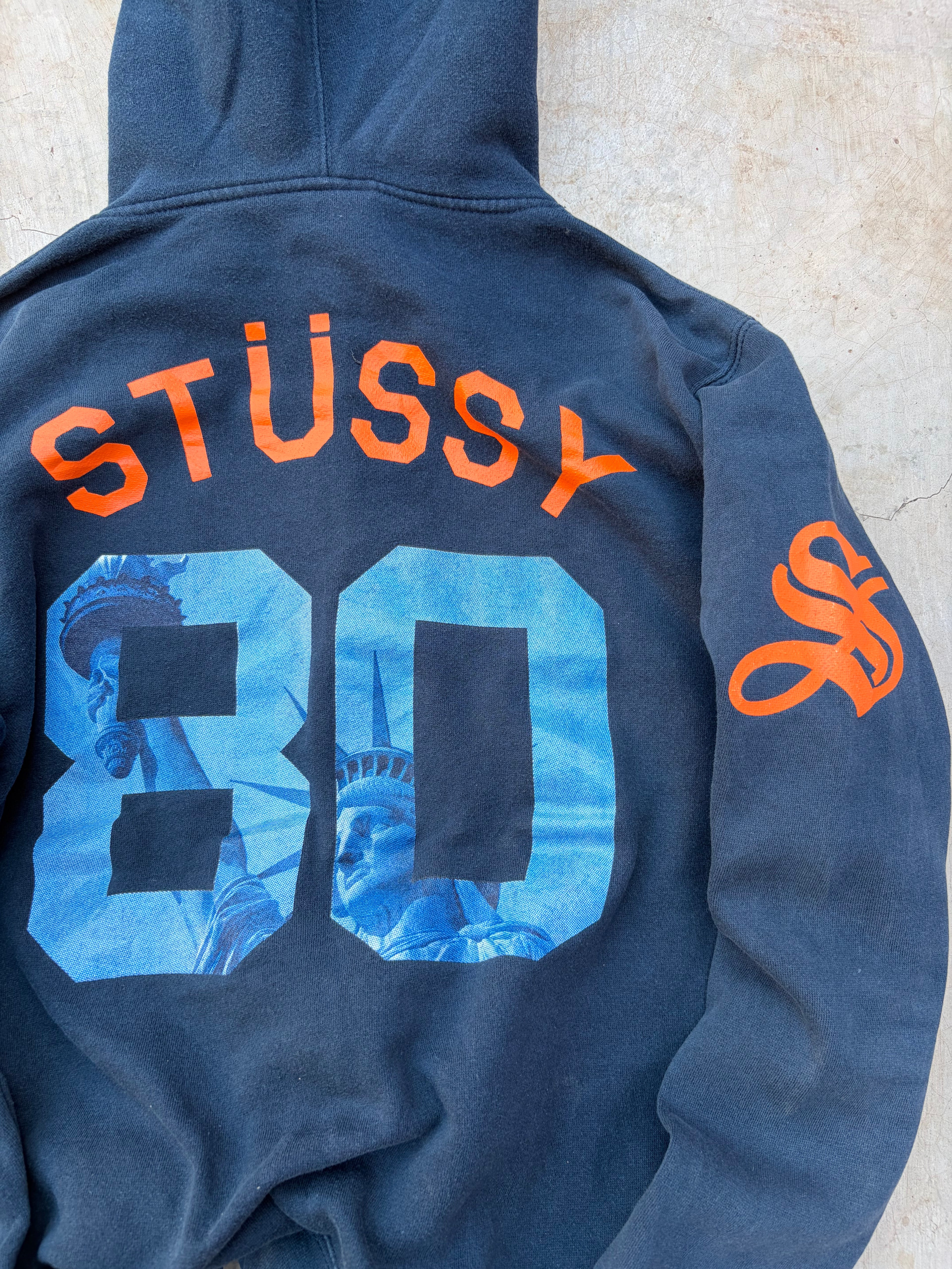 Vintage 2000s Stussy Athletics NYC Zip Hoodie S