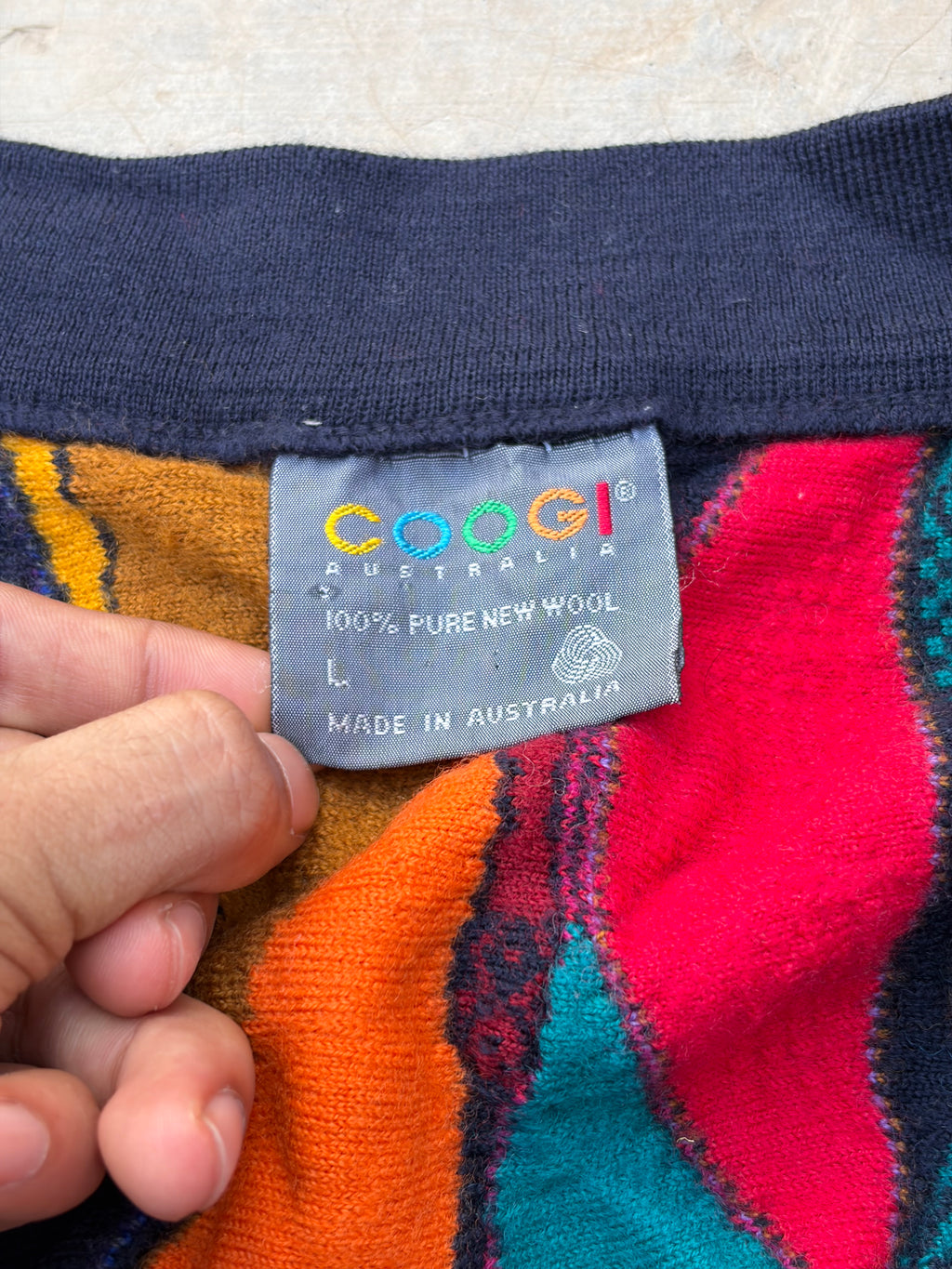 Vintage 90s Coogi Australia 3D Knit Pure New Wool Cardigan Sweater L