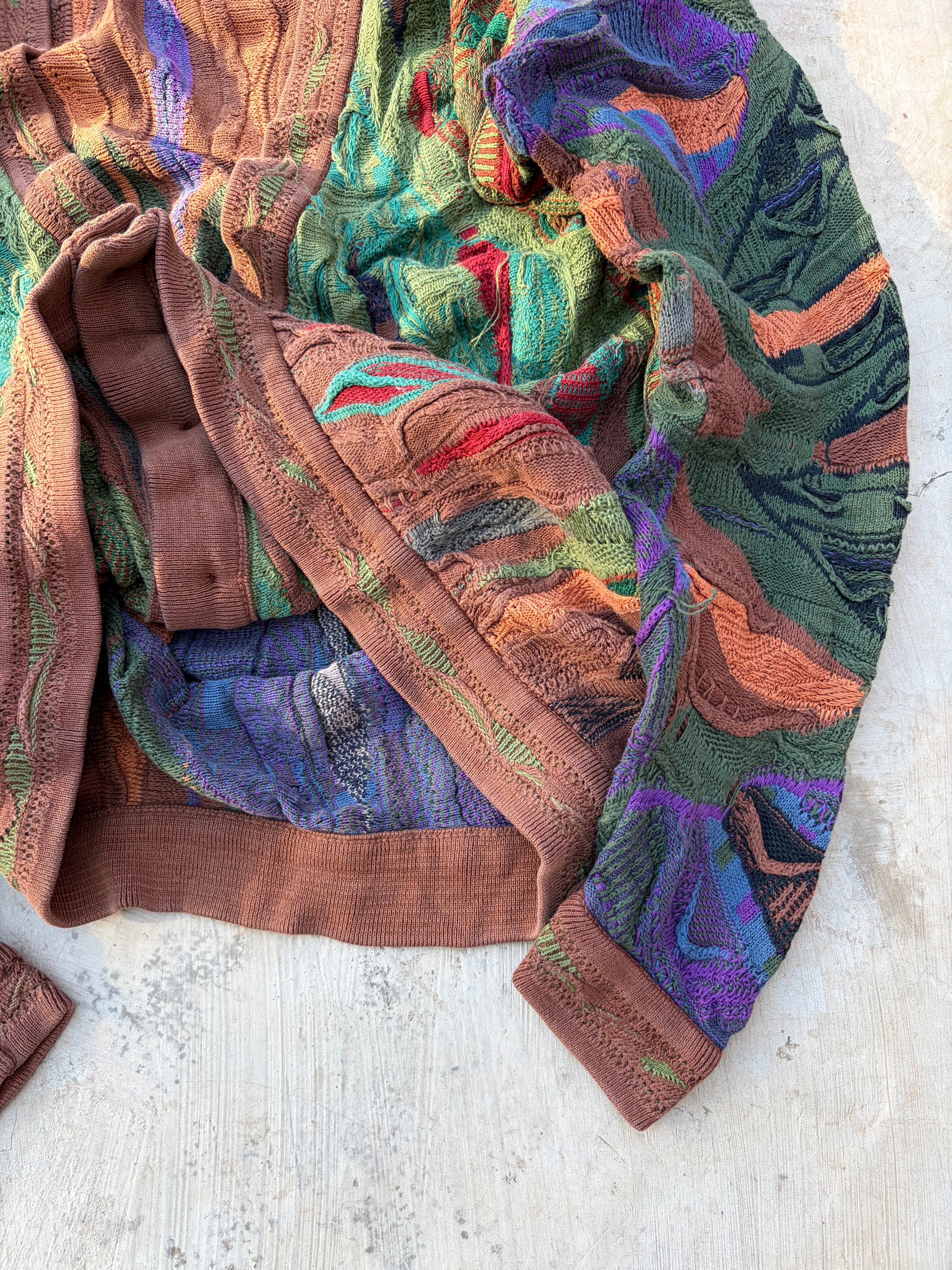 Vintage 90s COOGI Australia 3D Textured Knit Cardigan Size XL