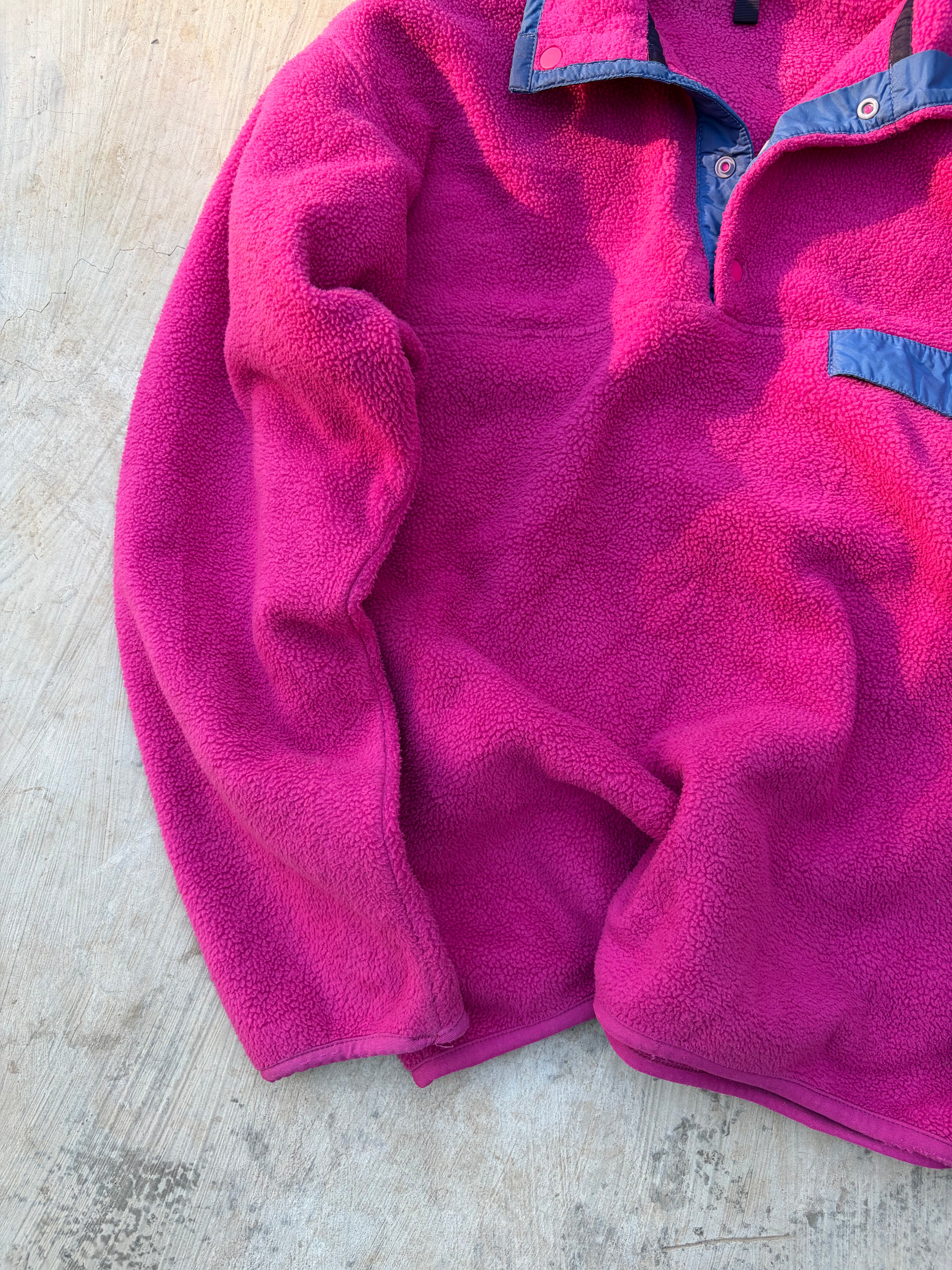 Patagonia Snap T Fleece Pullover Made In Mexico Pink Vintage Rare Color M/L