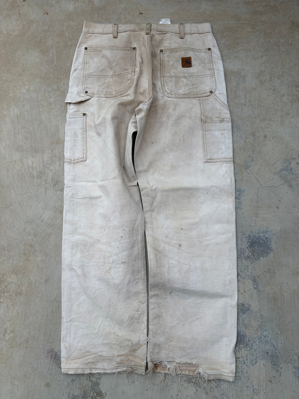 Vintage Faded & Thrashed Carhartt B136 BRN Double Knee 33