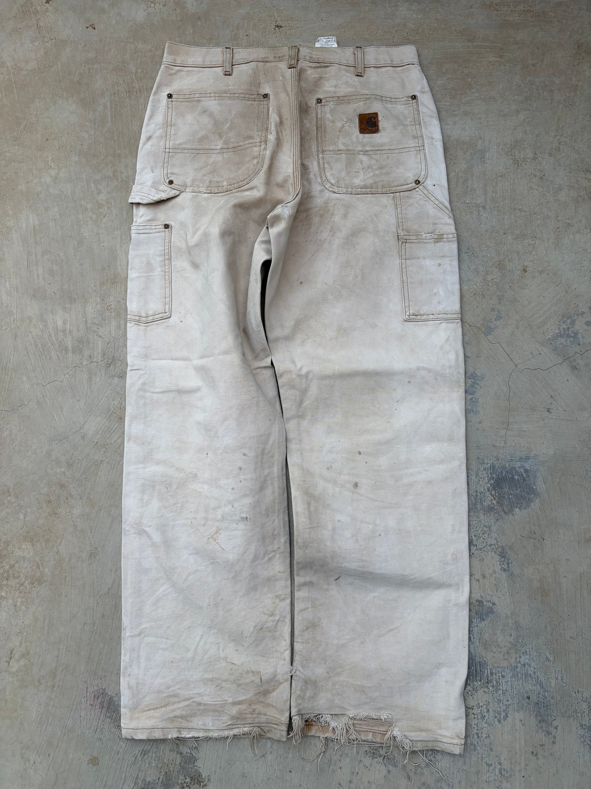 Vintage Faded & Thrashed Carhartt B136 BRN Double Knee 33