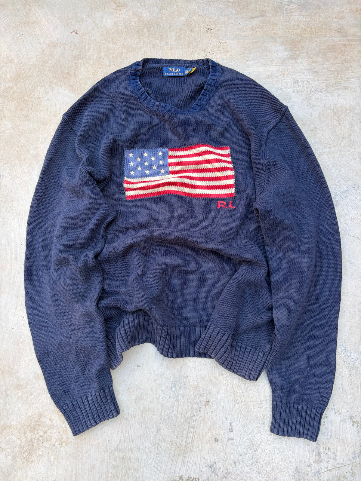Vintage Polo Ralph Lauren USA Flag Sweater XL/XXL