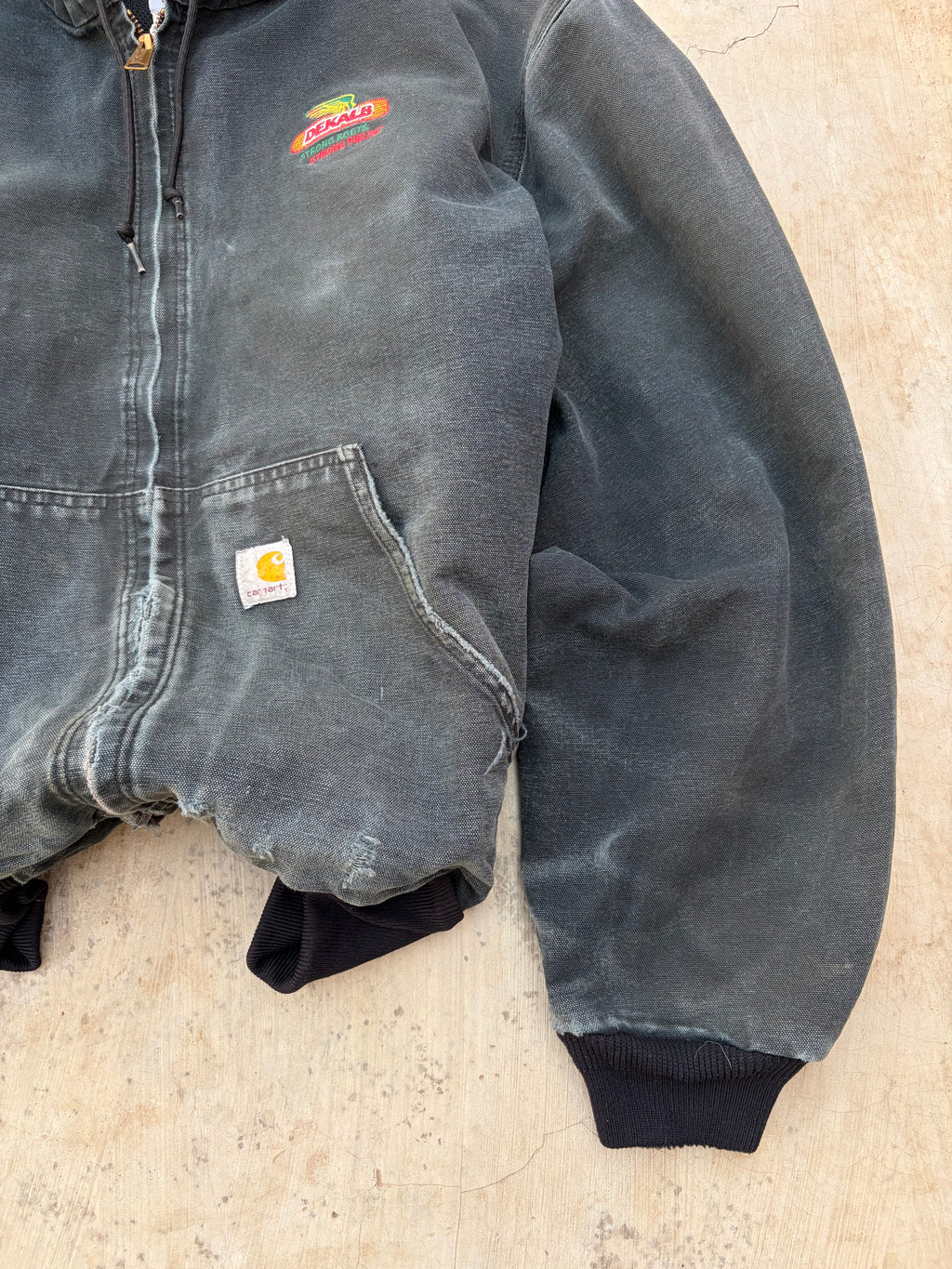 Vintage 00s Faded Carhartt Active Jacket J131 BLK XL