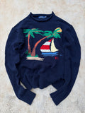 Vintage 00s Polo Ralph Lauren Nautical rolled neck knit sweater M