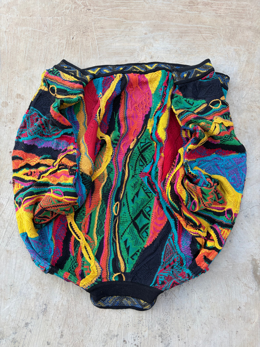 Vintage 90s COOGI Australia 3D Mercerised Cotton Zip Knit Sweater S