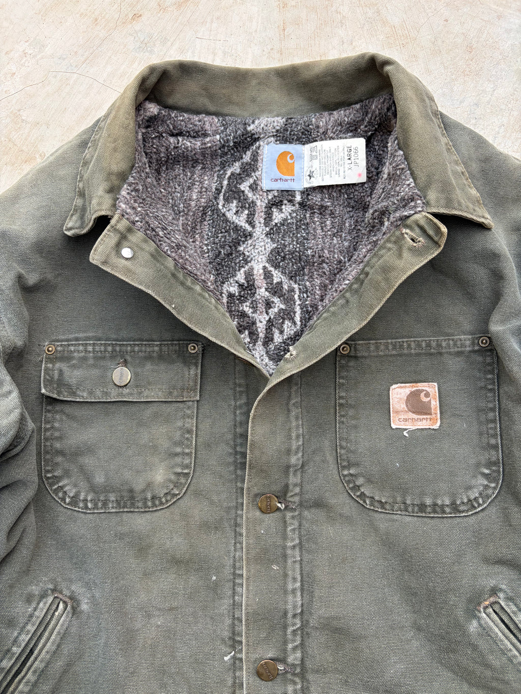 Vintage 90s 1996 Carhartt Aztec Coat XL