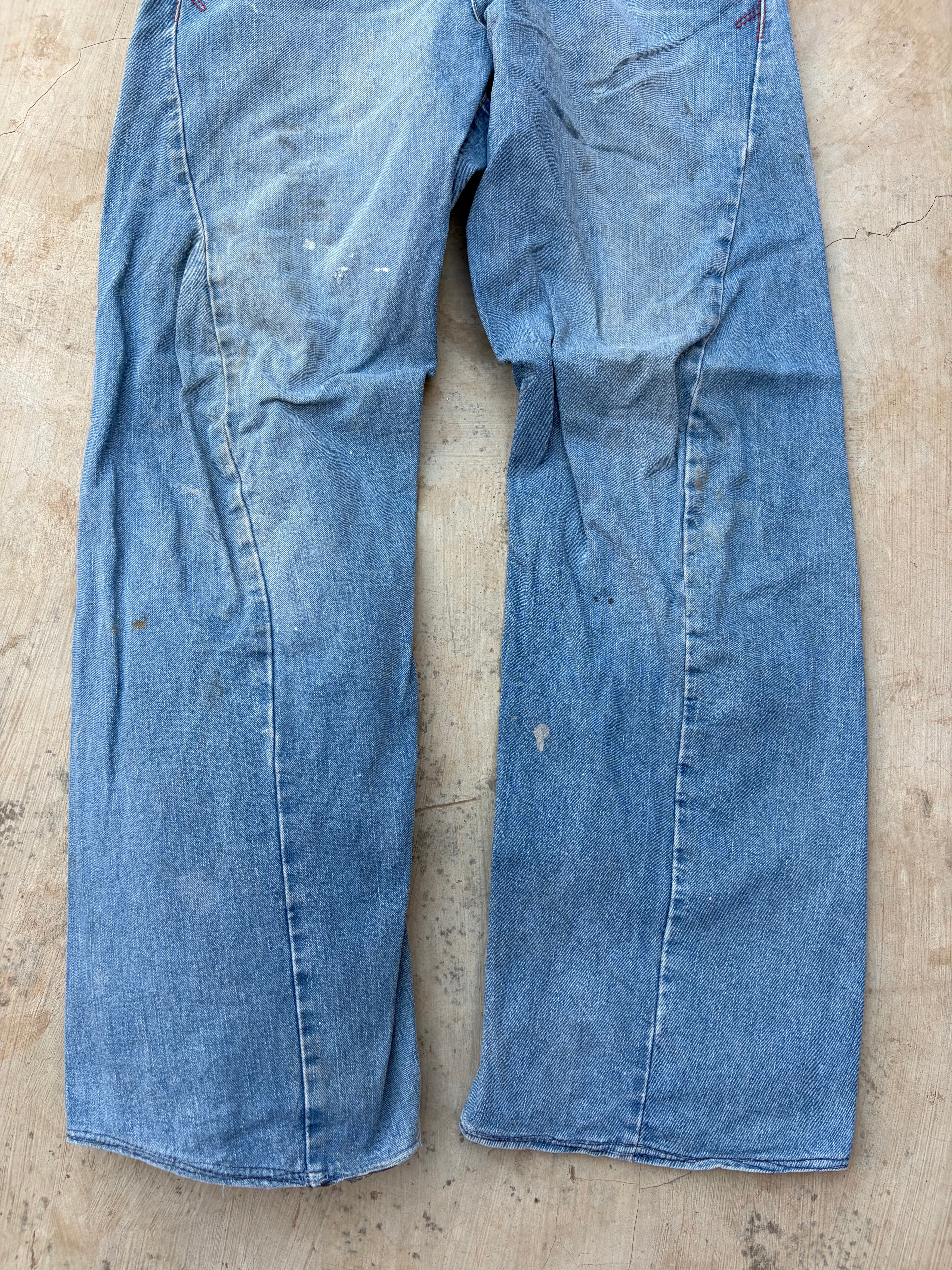 Vintage Levi's Buckle Back Jeans Distressed Light Wash Rare 32×32
