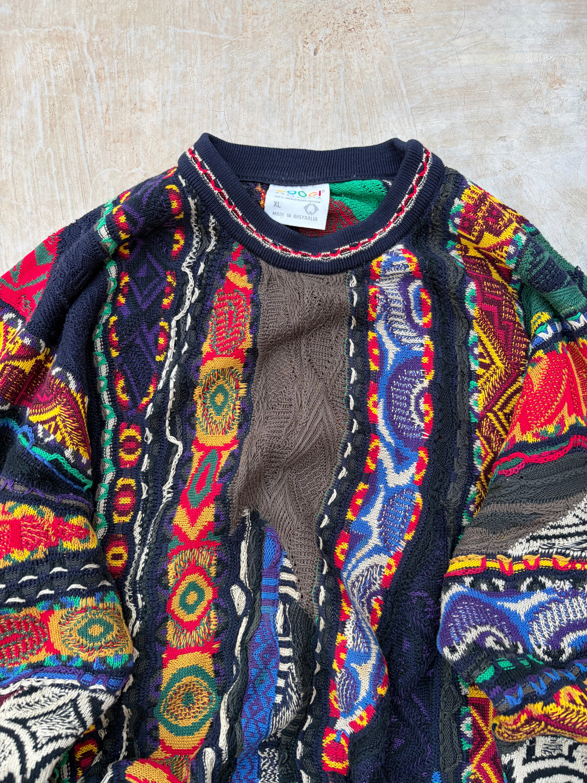 Vintage 1990s Coogi 3D Knit Sweater – Multicolor L/XL