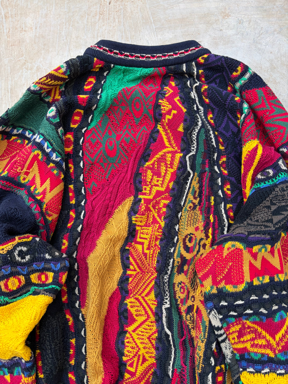 Vintage 1990s Coogi 3D Knit Sweater – Multicolor L/XL