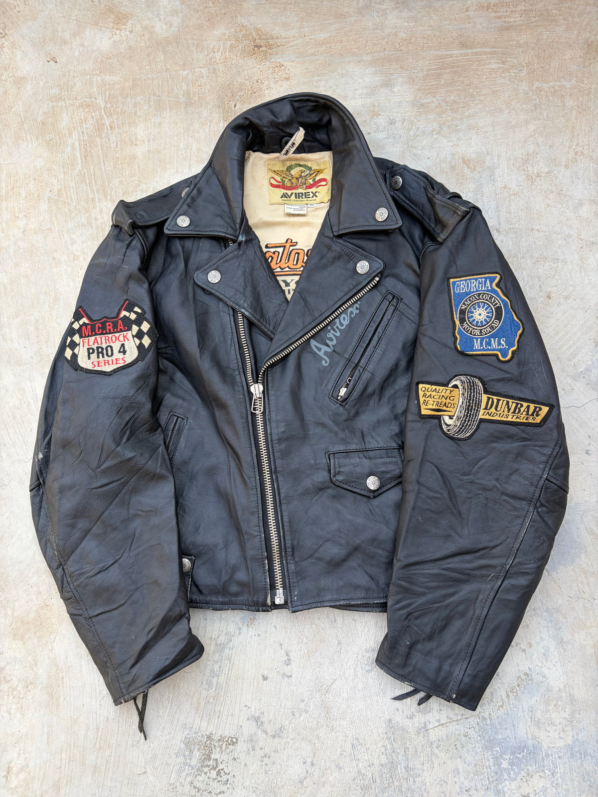 1990s Ultra Rare Avirex Classics Leather Biker Jacket L/XL